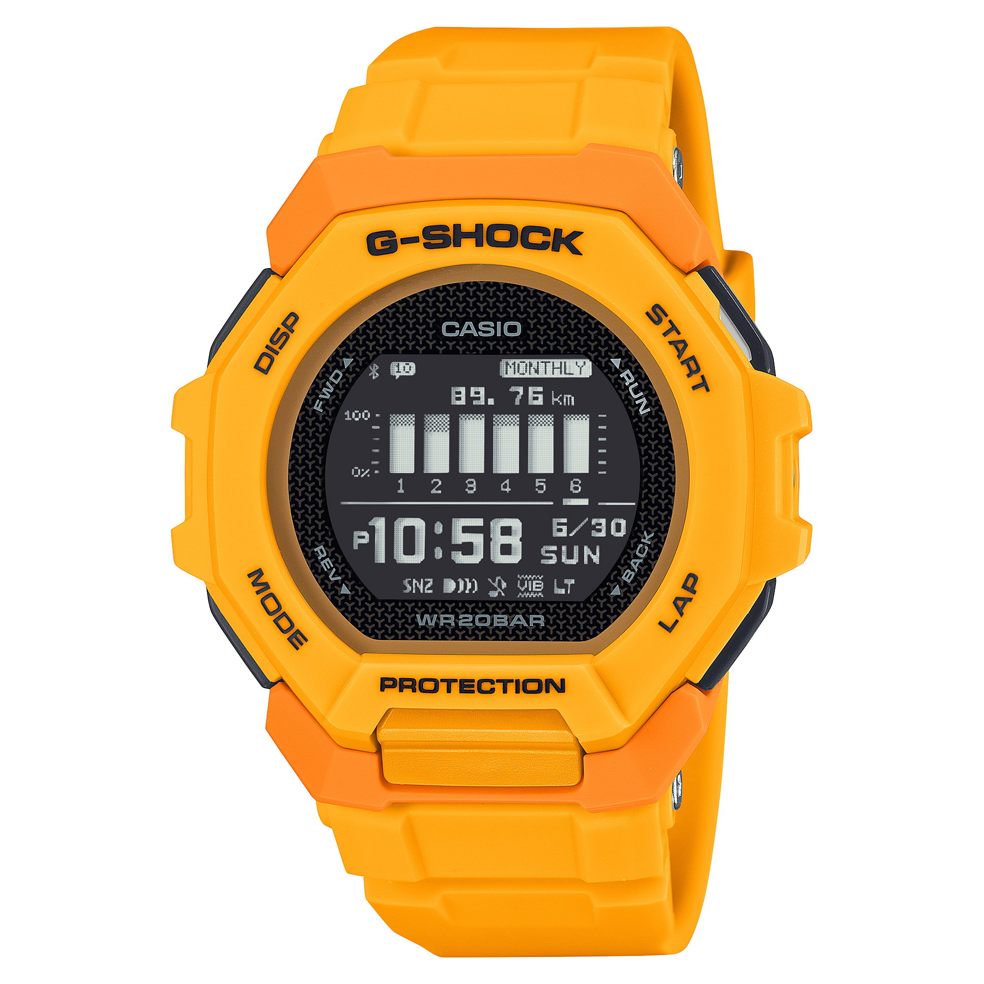 G-Shock G-Squad Yellow Resin Band Watch GBD300-9D