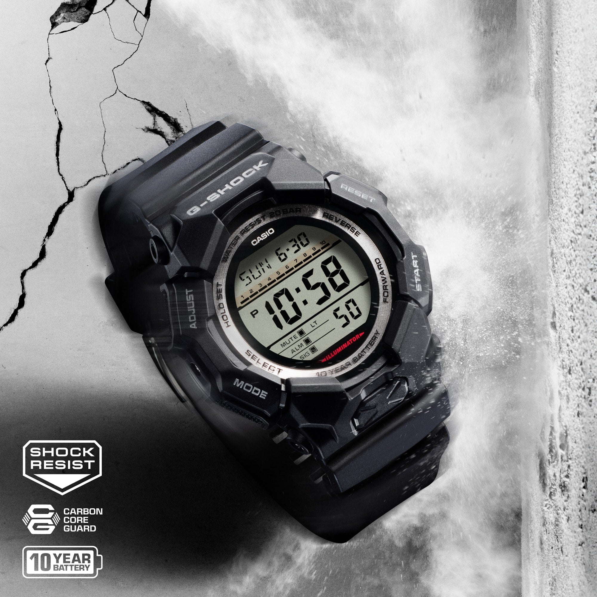 G-Shock Digital Black Resin Band Watch GD010-1D