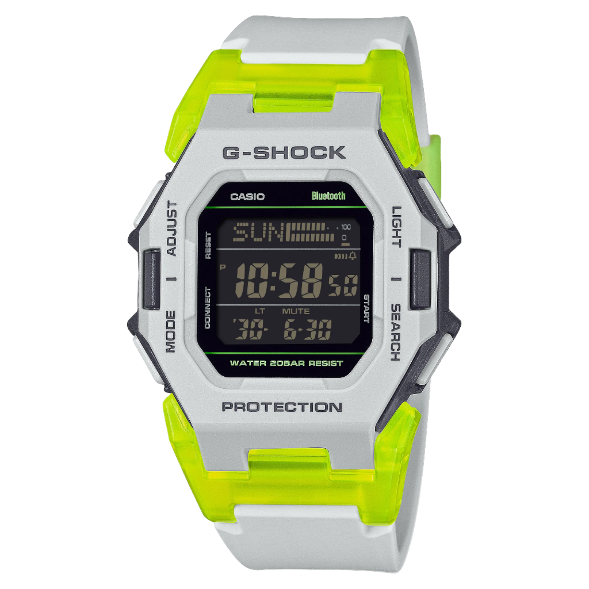 G-Shock Digital Black Dial White Resin Band Watch GDB500MW-8D