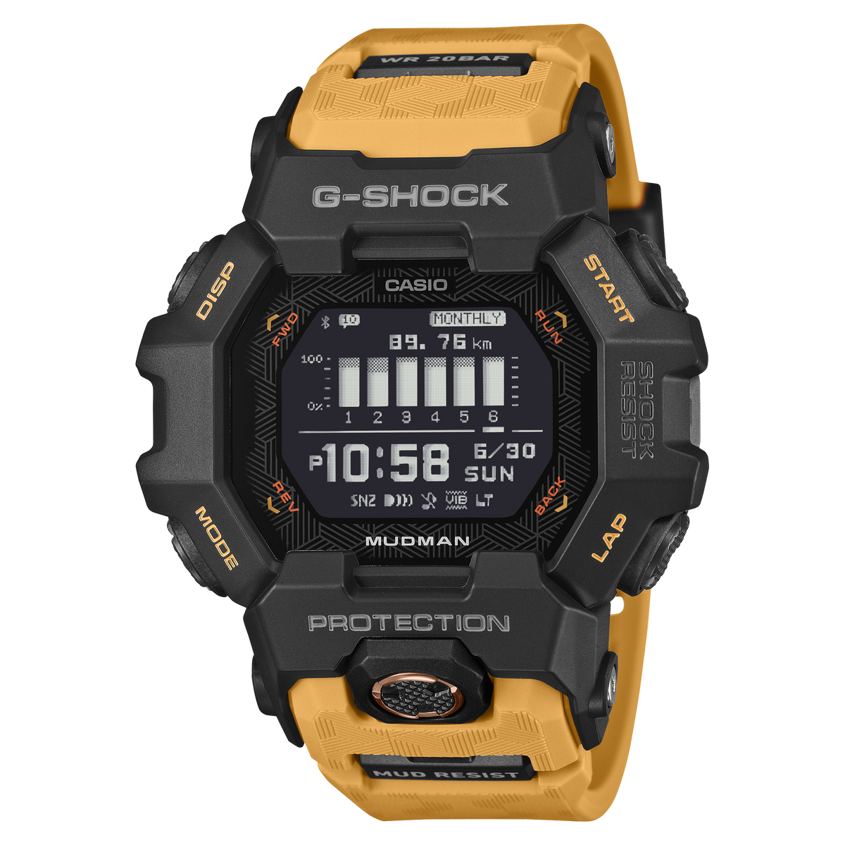 G-Shock Master of G Mudman Digital Yellow Resin Band Watch GDGB100-1A5