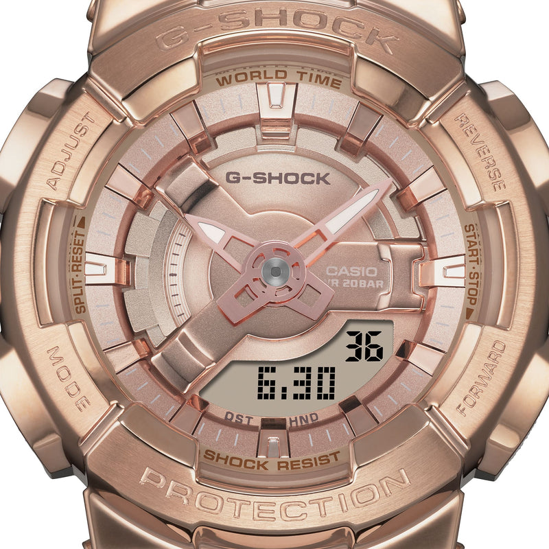 G-Shock Analog Digital Rose Gold Dial Pink Resin Band Watch GMS110PG-4A