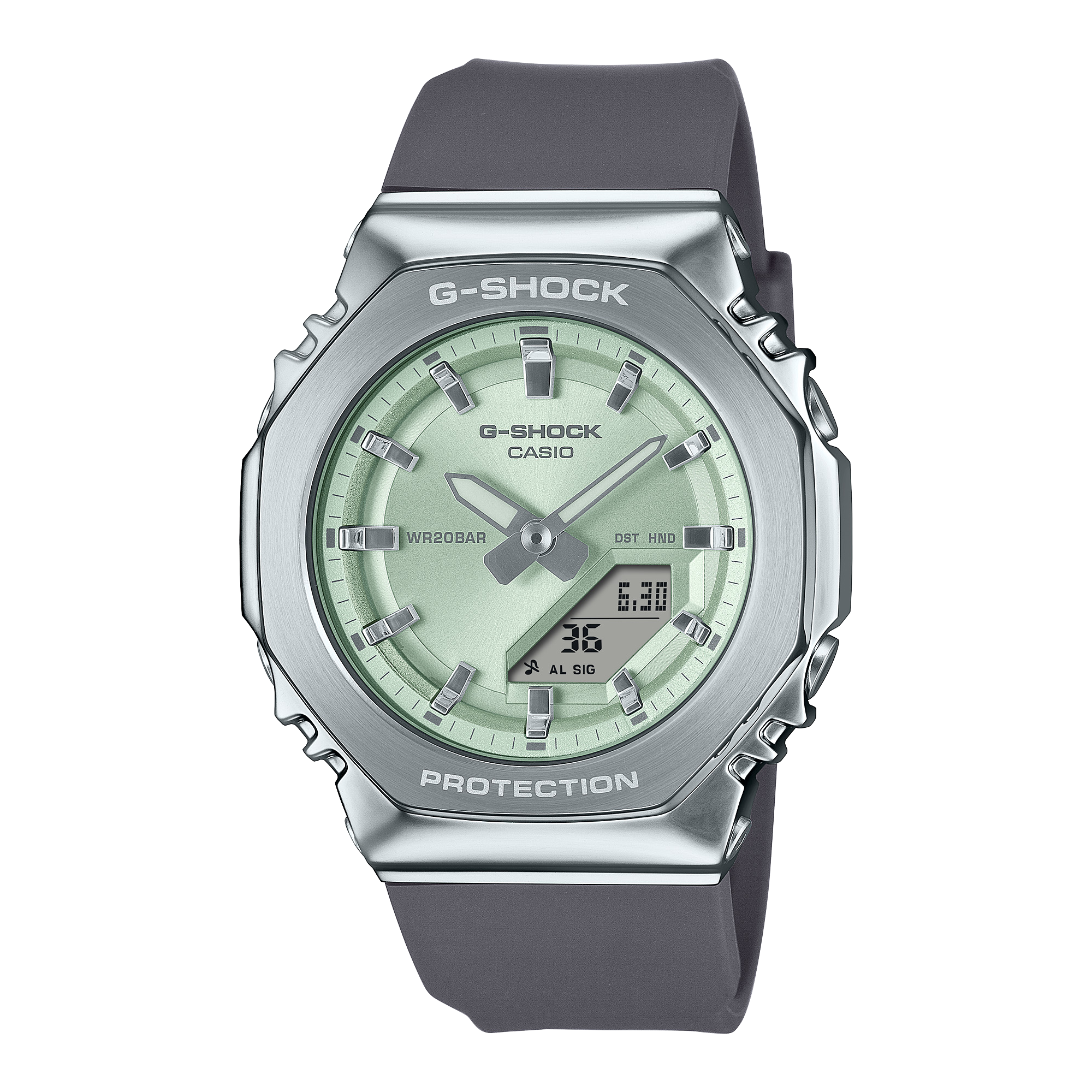 G-Shock Analog Digital Green Dial Grey Resin Band Watch GMS2110-3A