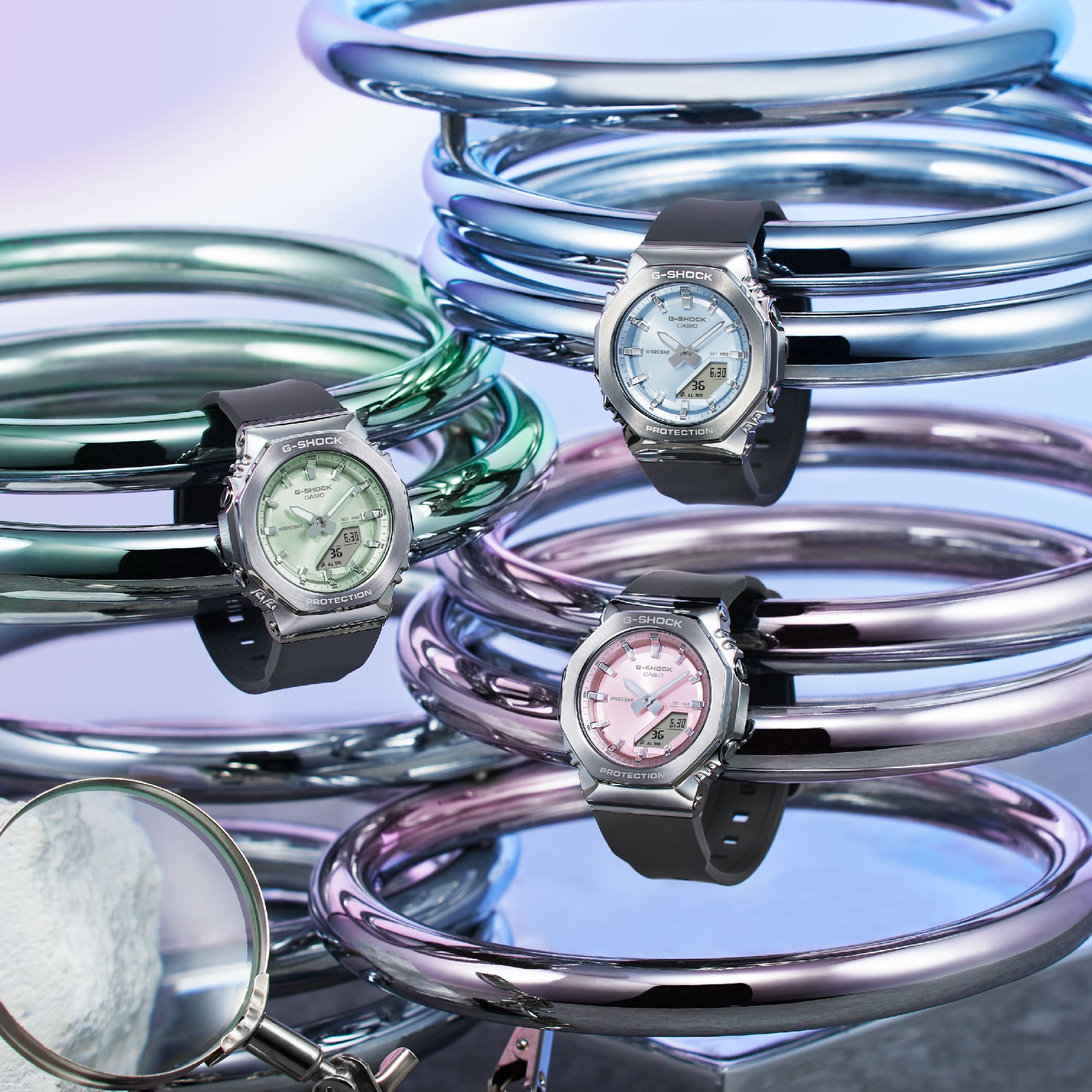 G-Shock Analog Digital Green Dial Grey Resin Band Watch GMS2110-3A