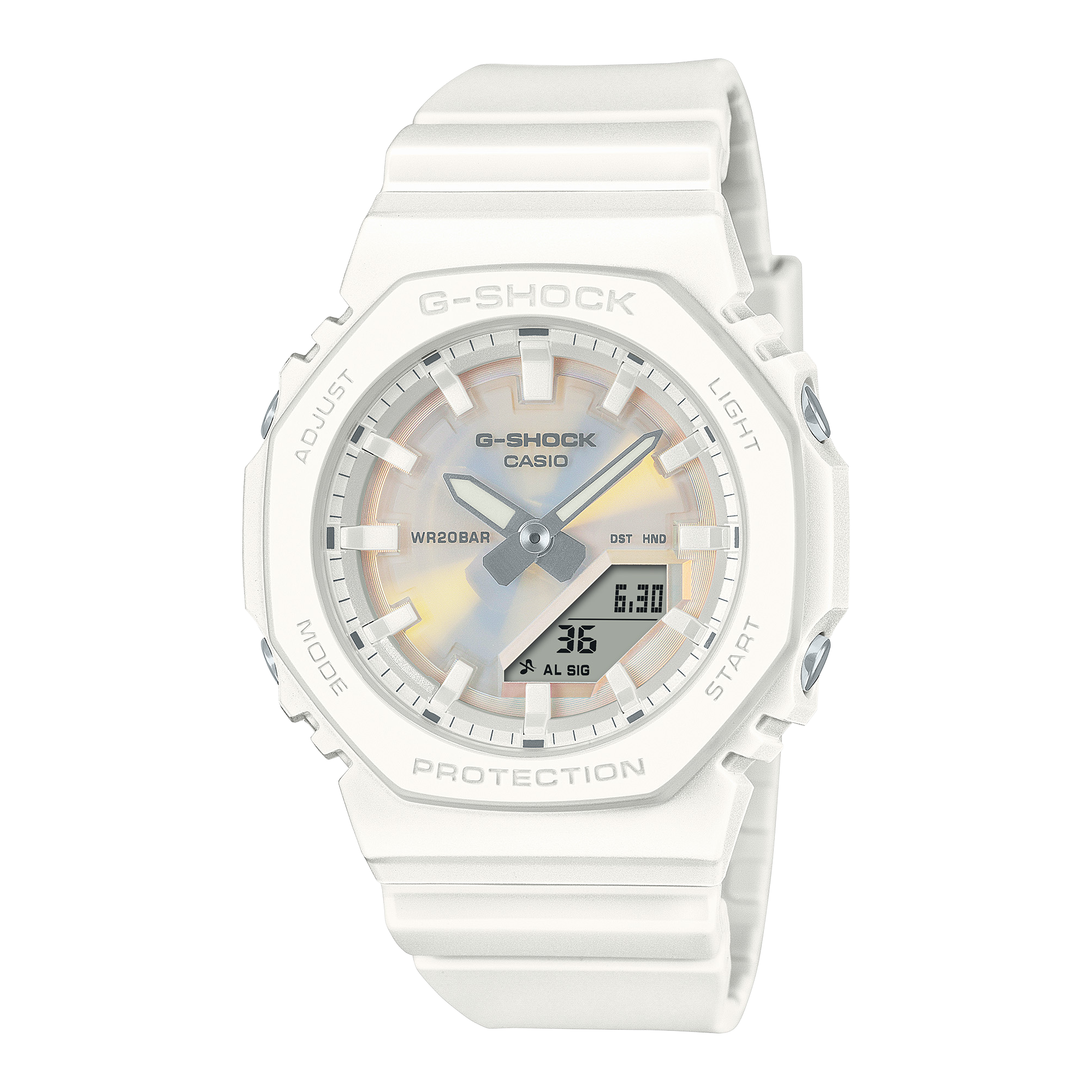 G-Shock Analog Digital White Resin Band Watch GMAP2100PC-7A