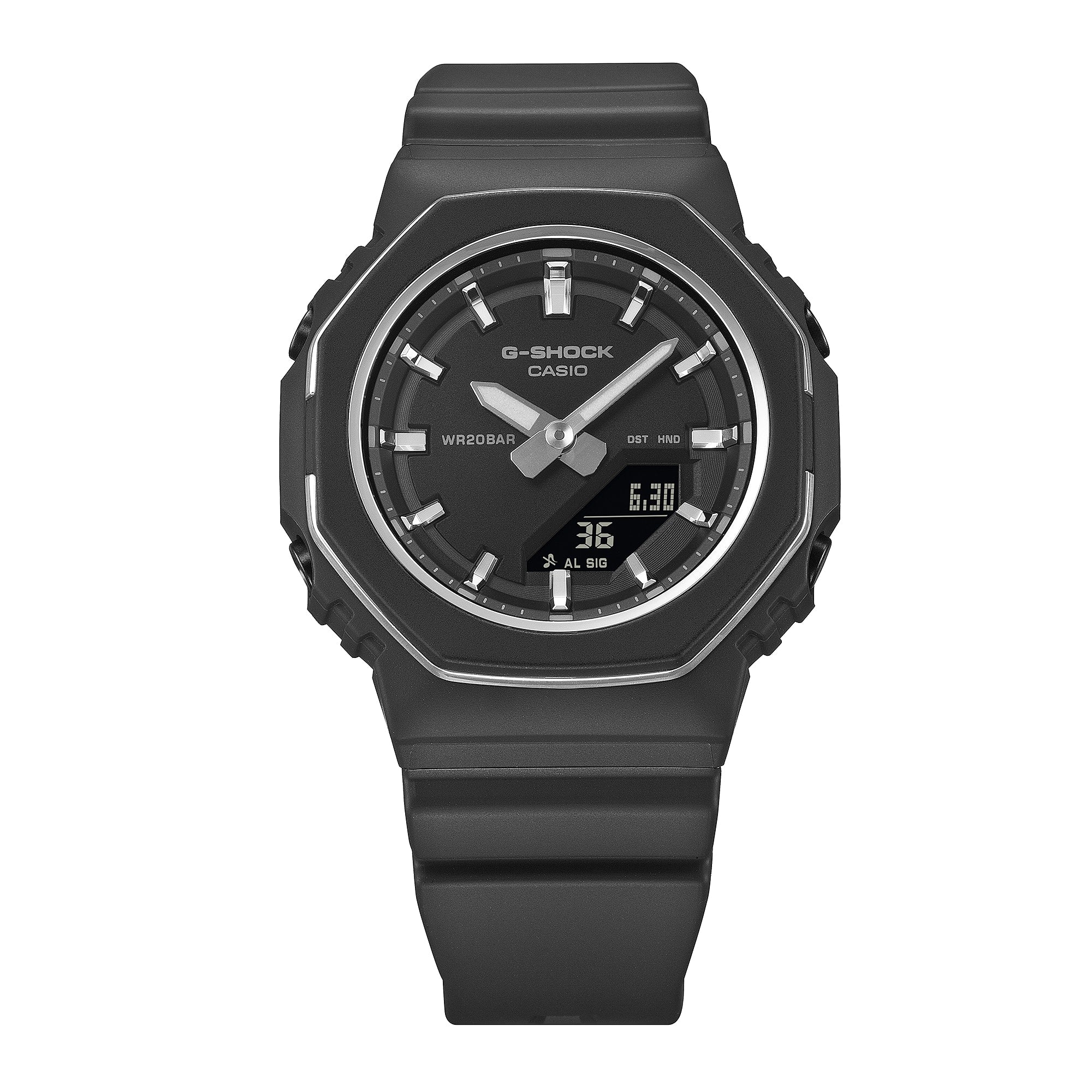 G-Shock Analog Digital Duo Metallic Bezel Black Resin Band Watch GMAP2110-1A