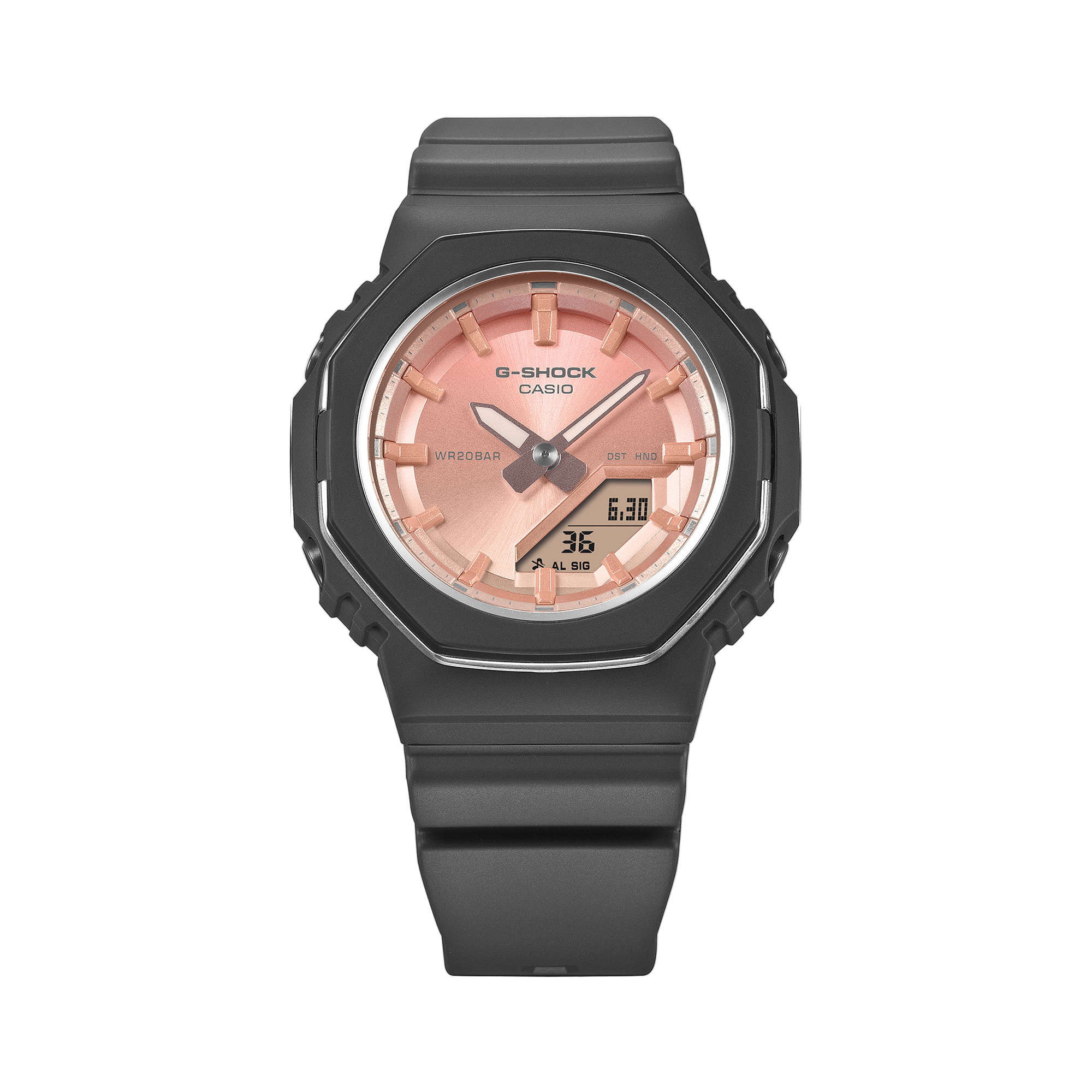 G-Shock Analog Digital Pink Dial Black Resin Band Watch GMAP2110SC-4A