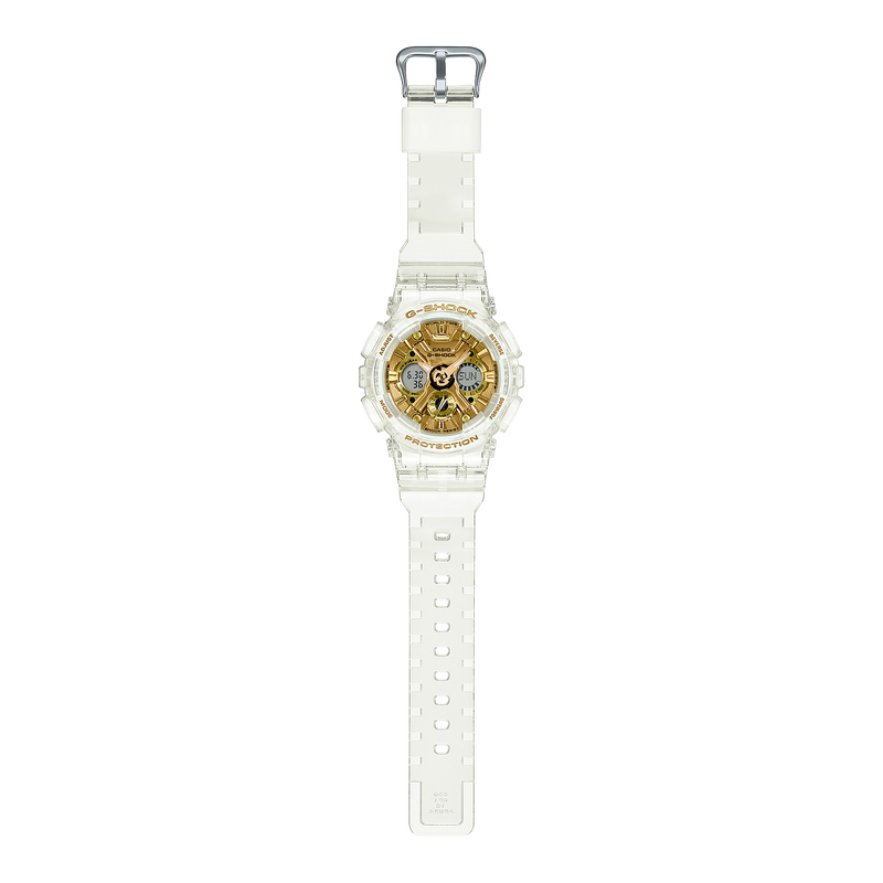 G-Shock Digital Transparent Gold Resin Watch GMAS120SG-7A