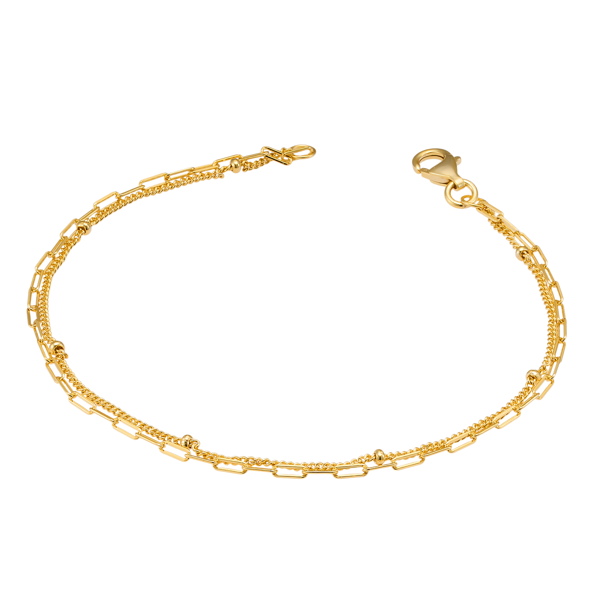Gold Vermeil Icon 14k Gold Vermeil Double Chain Bracelet 18.5cm GVB0007Y GVB0007Y view 4