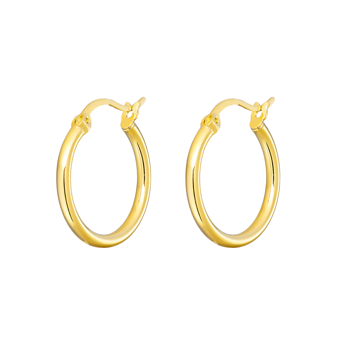Gold Vermeil Icon 14K Gold Vermeil Plain 20mm Hoop Earrings GVE0013Y GVE0013Y view 4