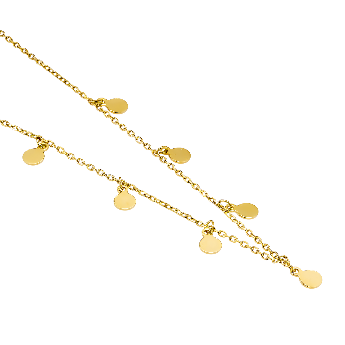 Gold Vermeil Lustre 14k Gold Vermeil Plain Disc Drop Necklace GVN0003Y GVN0003Y view 4