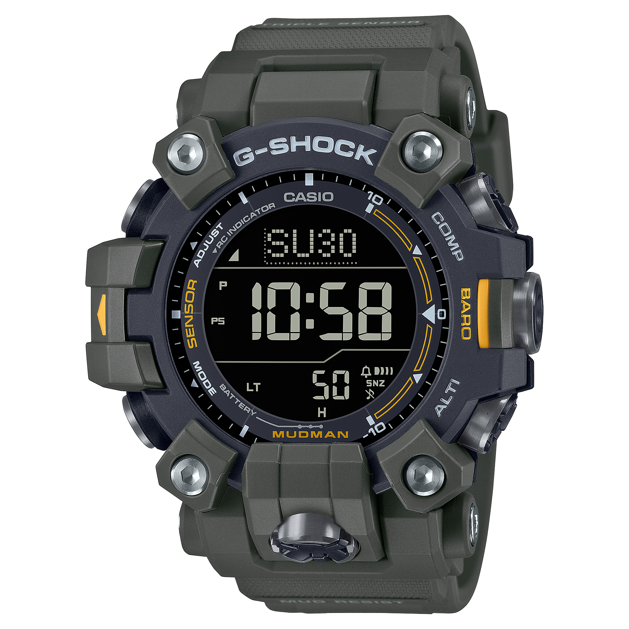 G-Shock Master of G-Land Mudman Green Resin Band Watch GW9500-3D