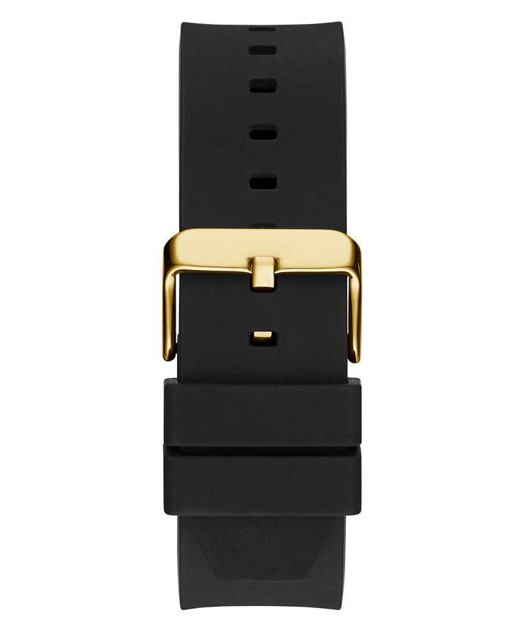 Guess Mens Black Gold Tone Analog Watch