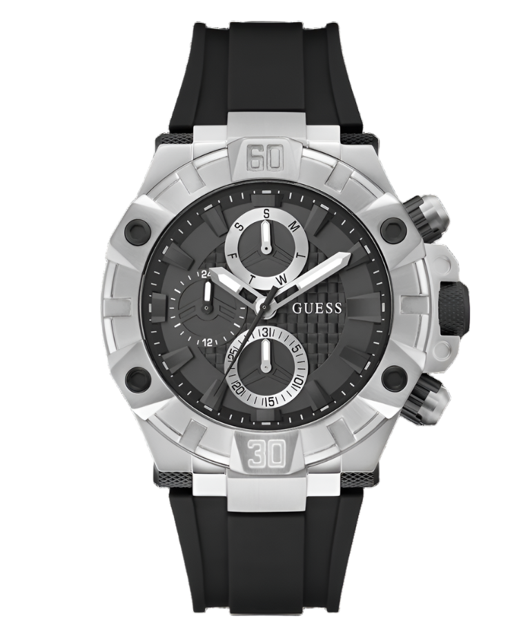 Guess Ignite Black Silver Tone Multi-function Watch GW0802G1