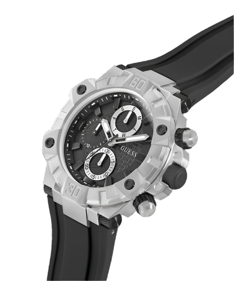 Guess Ignite Black Silver Tone Multi-function Watch GW0802G1