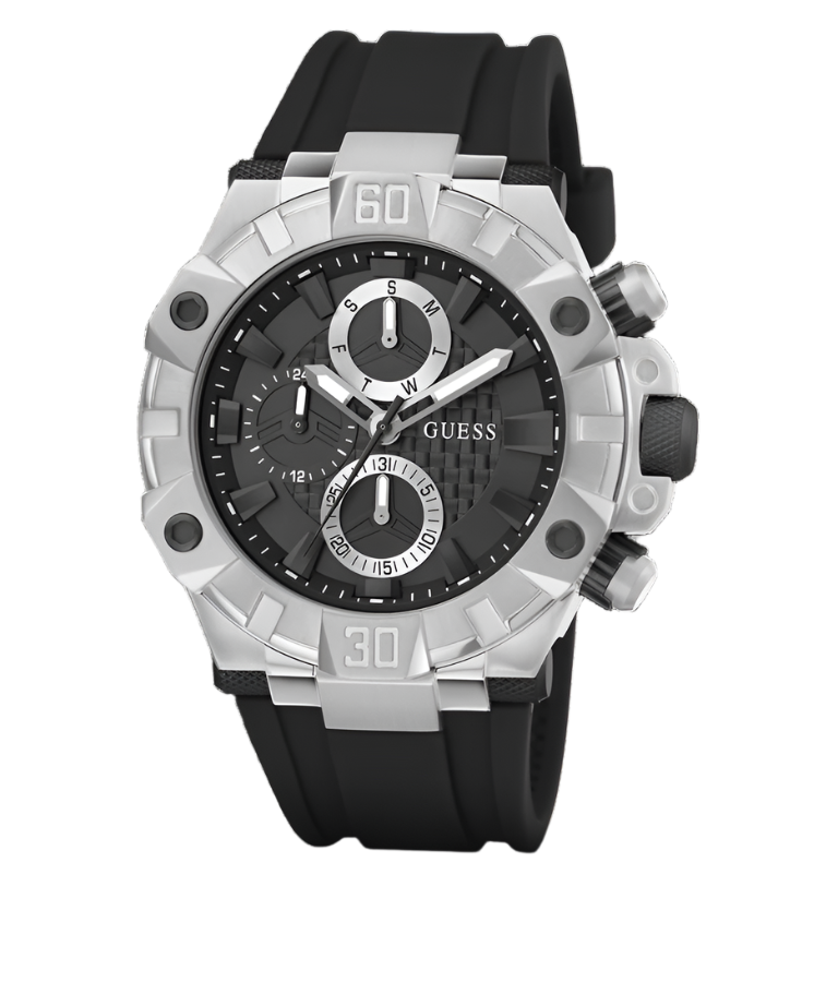 Guess Ignite Black Silver Tone Multi-function Watch GW0802G1