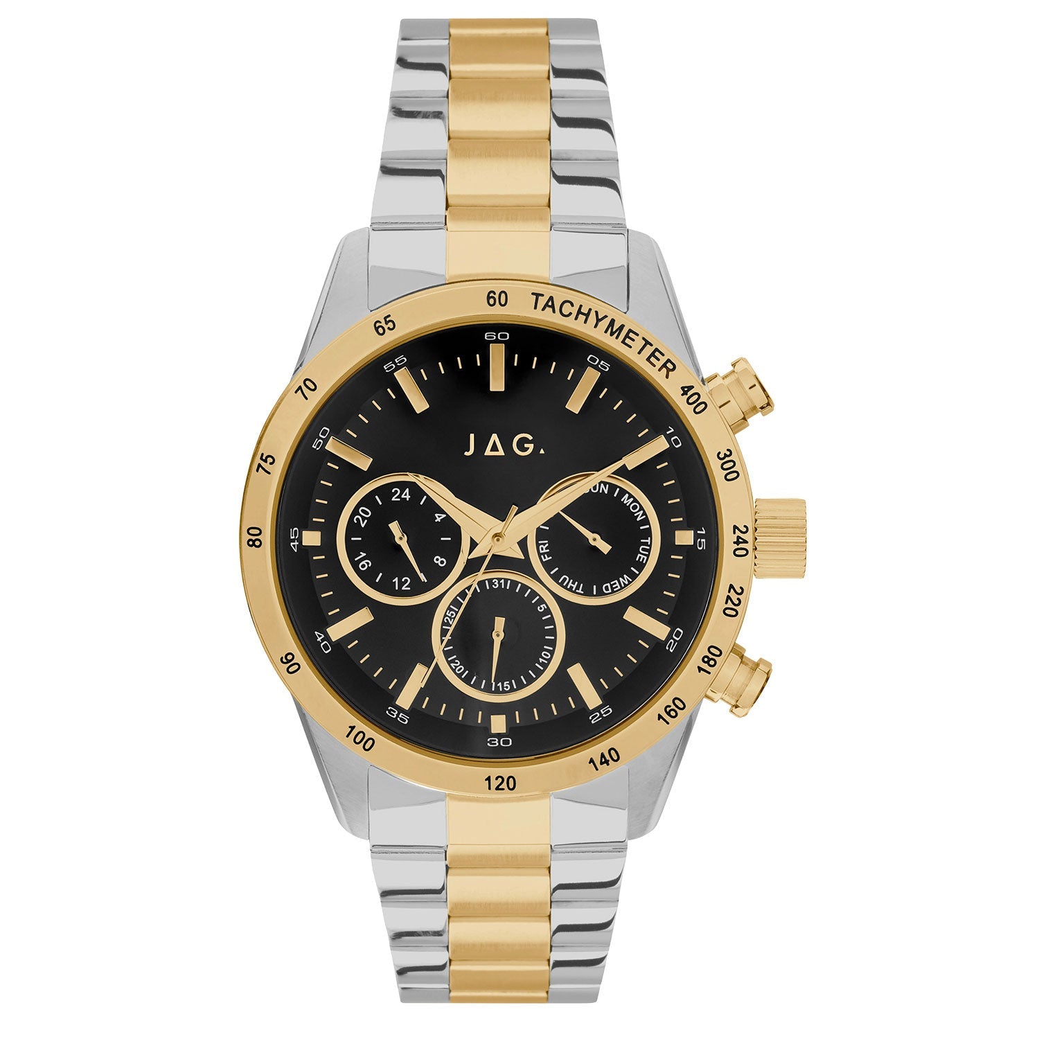 Jag Alain Black Stainless Steel 44mm Watch for Men Sophisticated