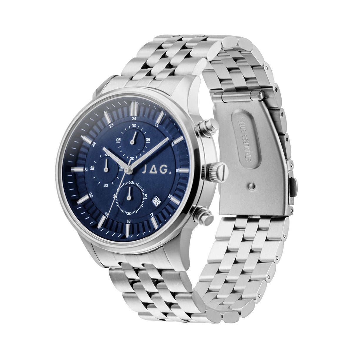 JAG Albany Mens Blue Dial 45mm Silver Watch J3016A