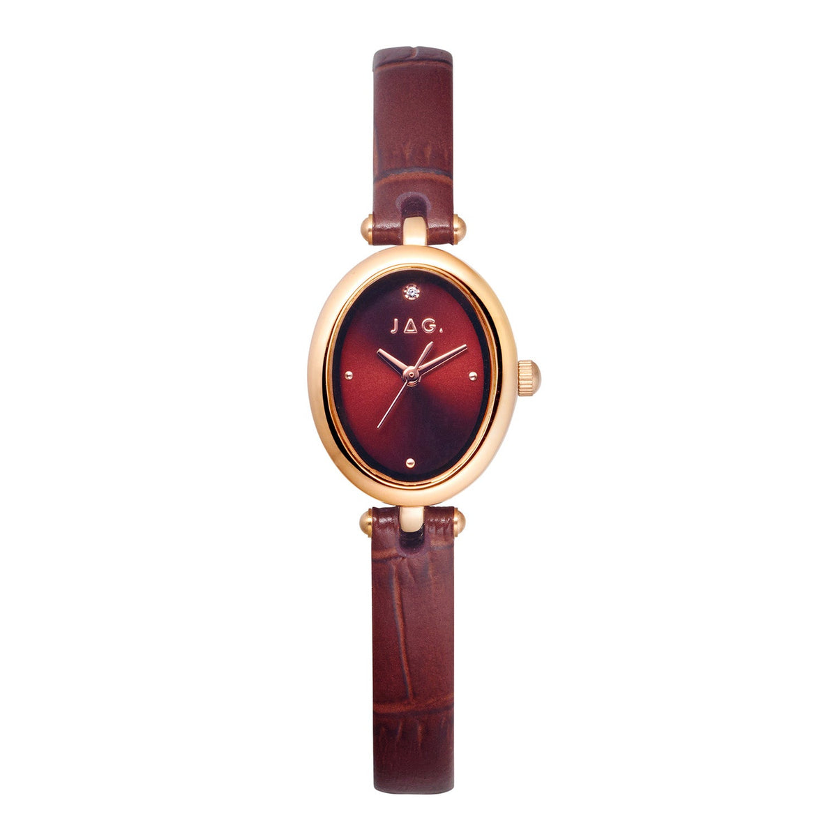 Jag Emilie Brown Dial Brown Leather Womens Watch J3071 front packshot