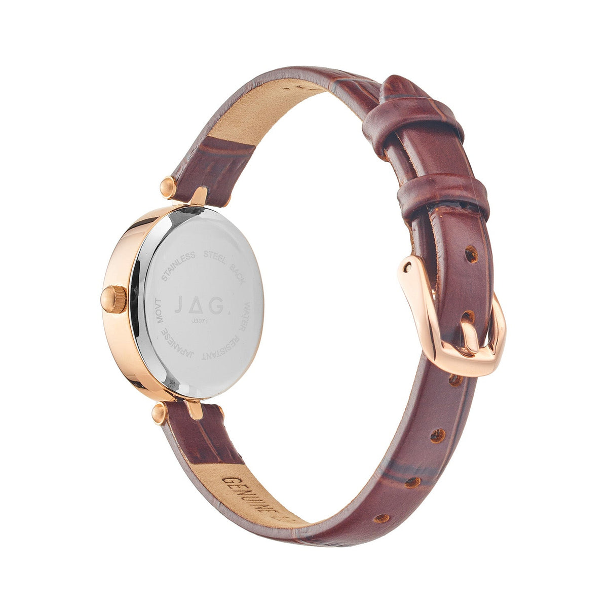 Jag Emilie Brown Dial Brown Leather Womens Watch J3071 view 2