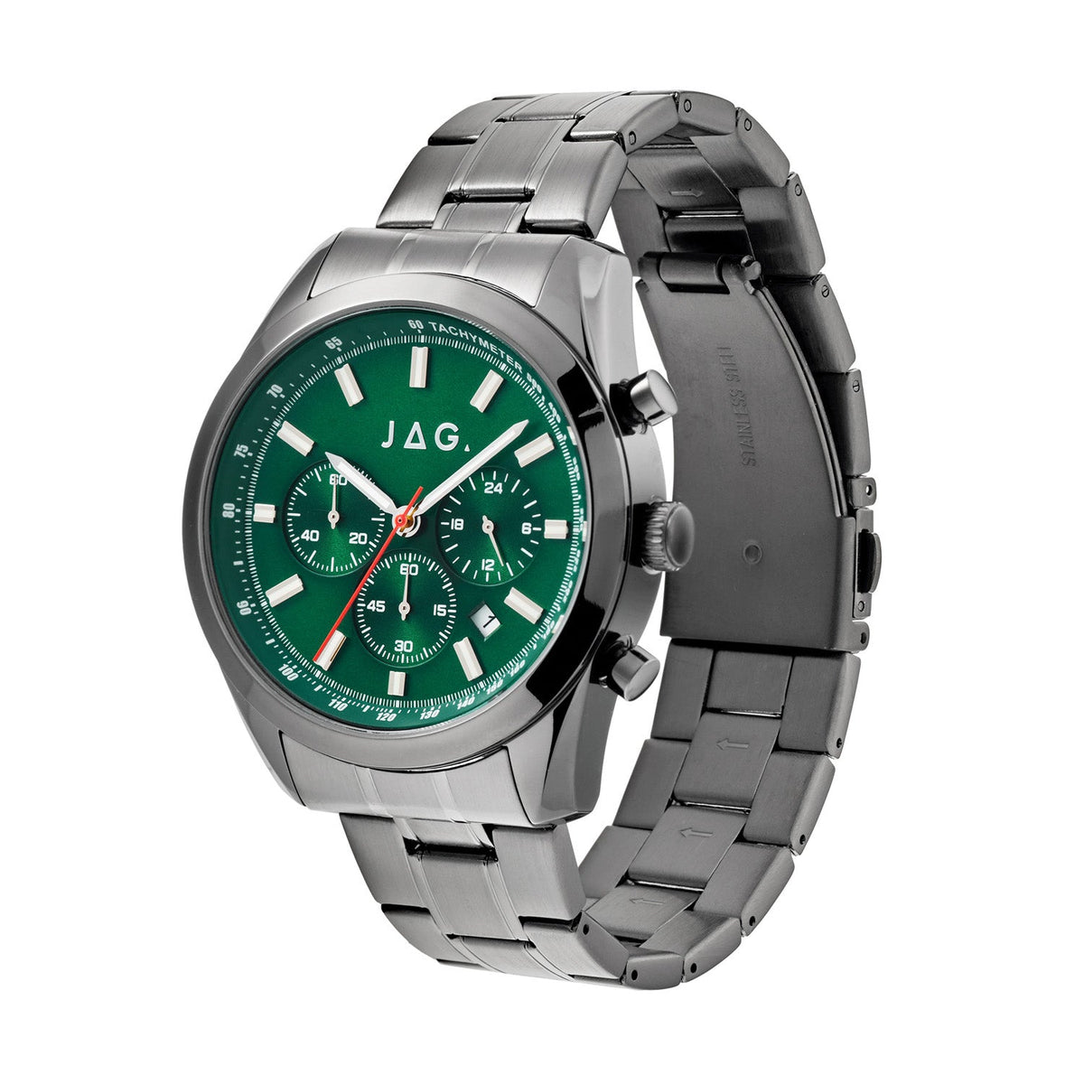 Jag Rhys Green Dial Gunmetal Steel Mens Watch J3106A view 3