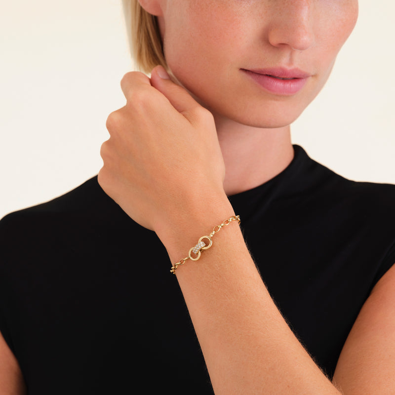 Rosefield Bow Link Studs Gold Bracelet JBBSG-J899