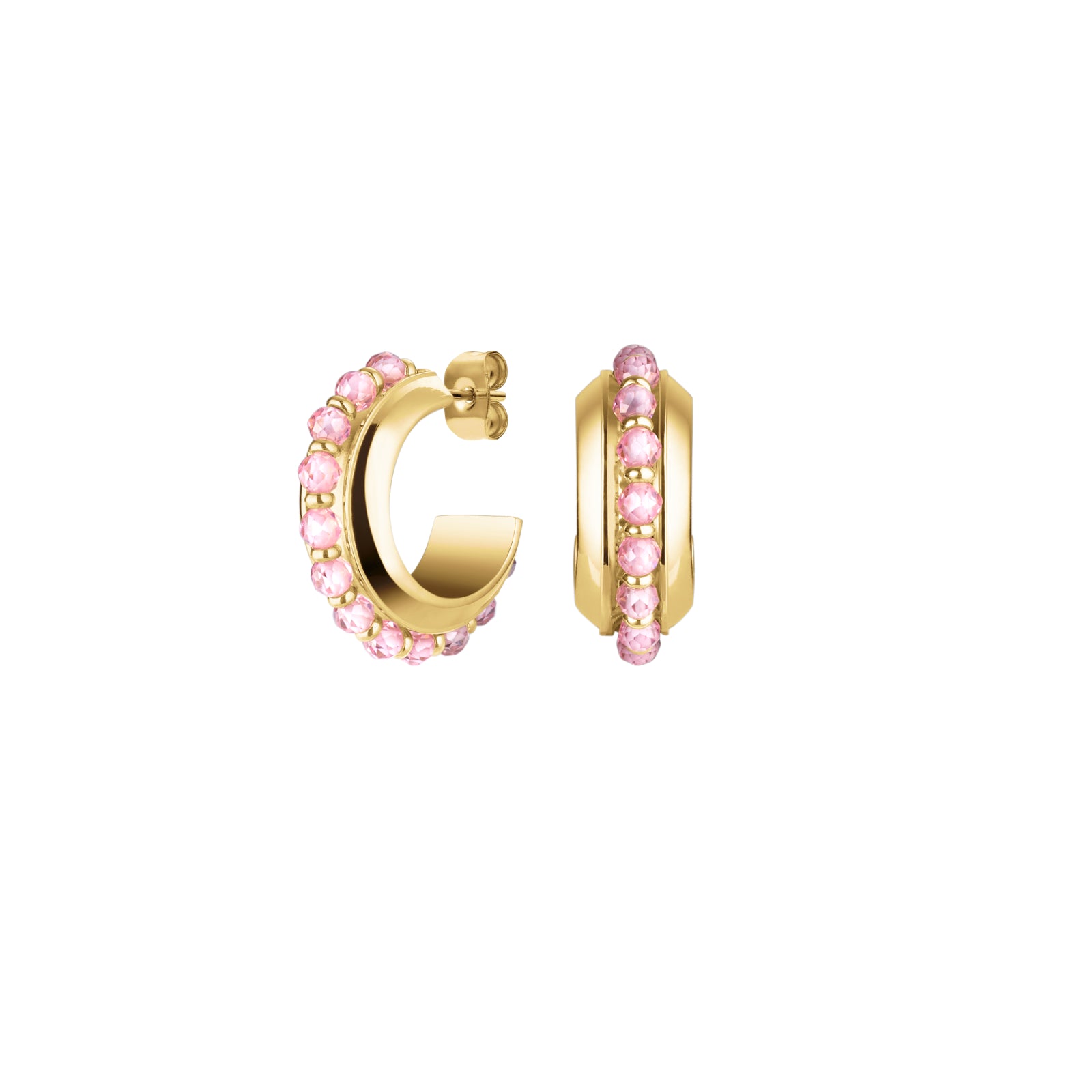 Rosefield Pink Beads Hoop Earrings JEPBG-J817