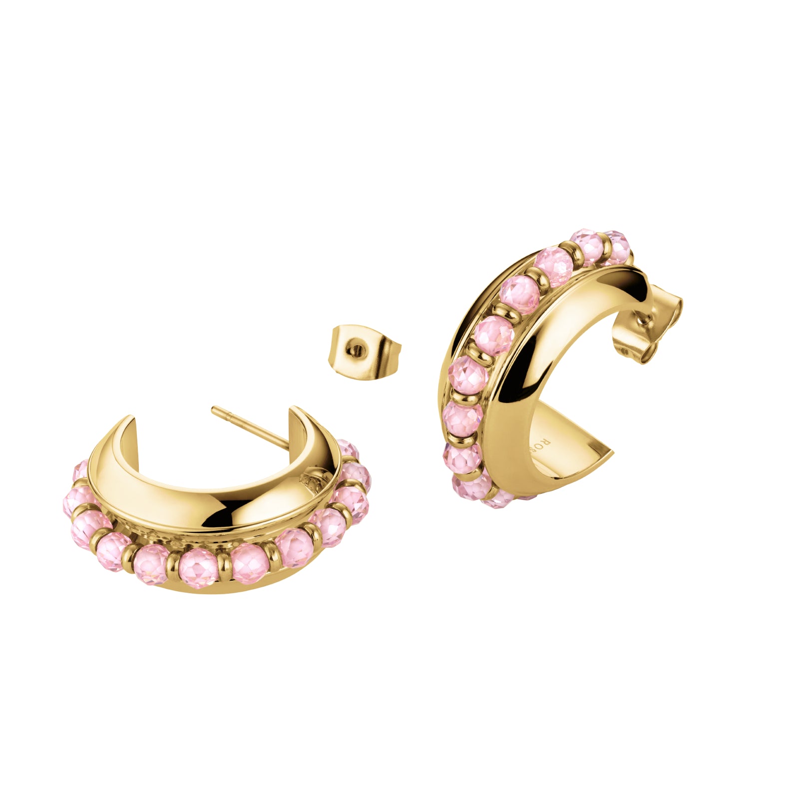 Rosefield Pink Beads Hoop Earrings JEPBG-J817