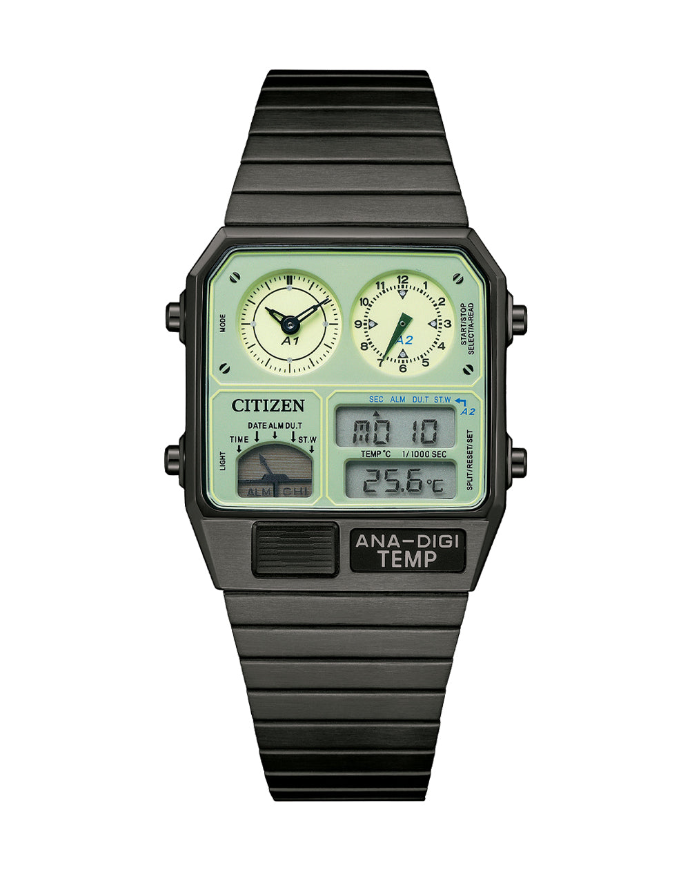 Citizen Digital Black Stainless Steel Watch JG2147- 85X