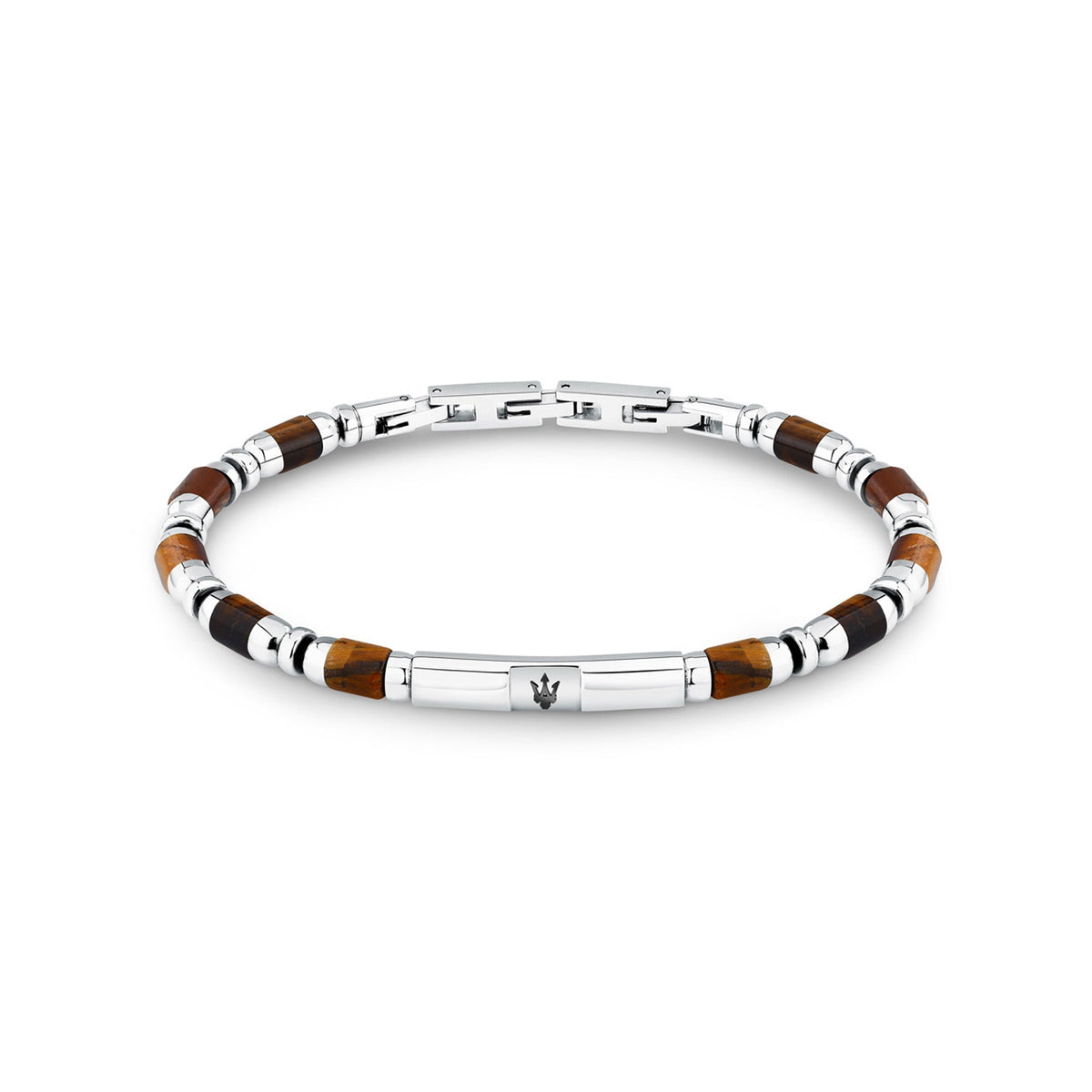 Maserati Men's Iconic Agate Tiger Eye Bracelet