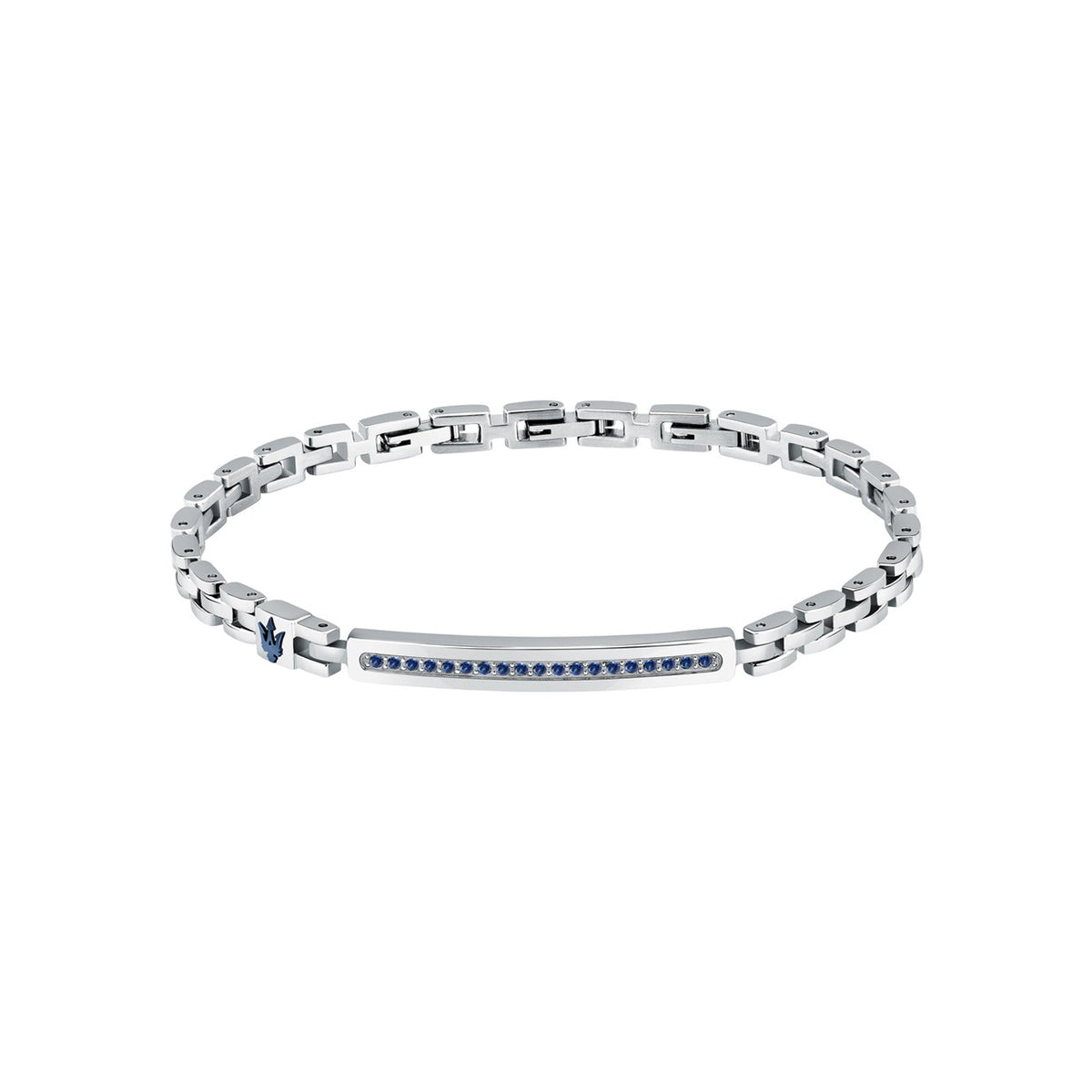 Maserati Men's Stainless Steel Blue Logo Bracelet