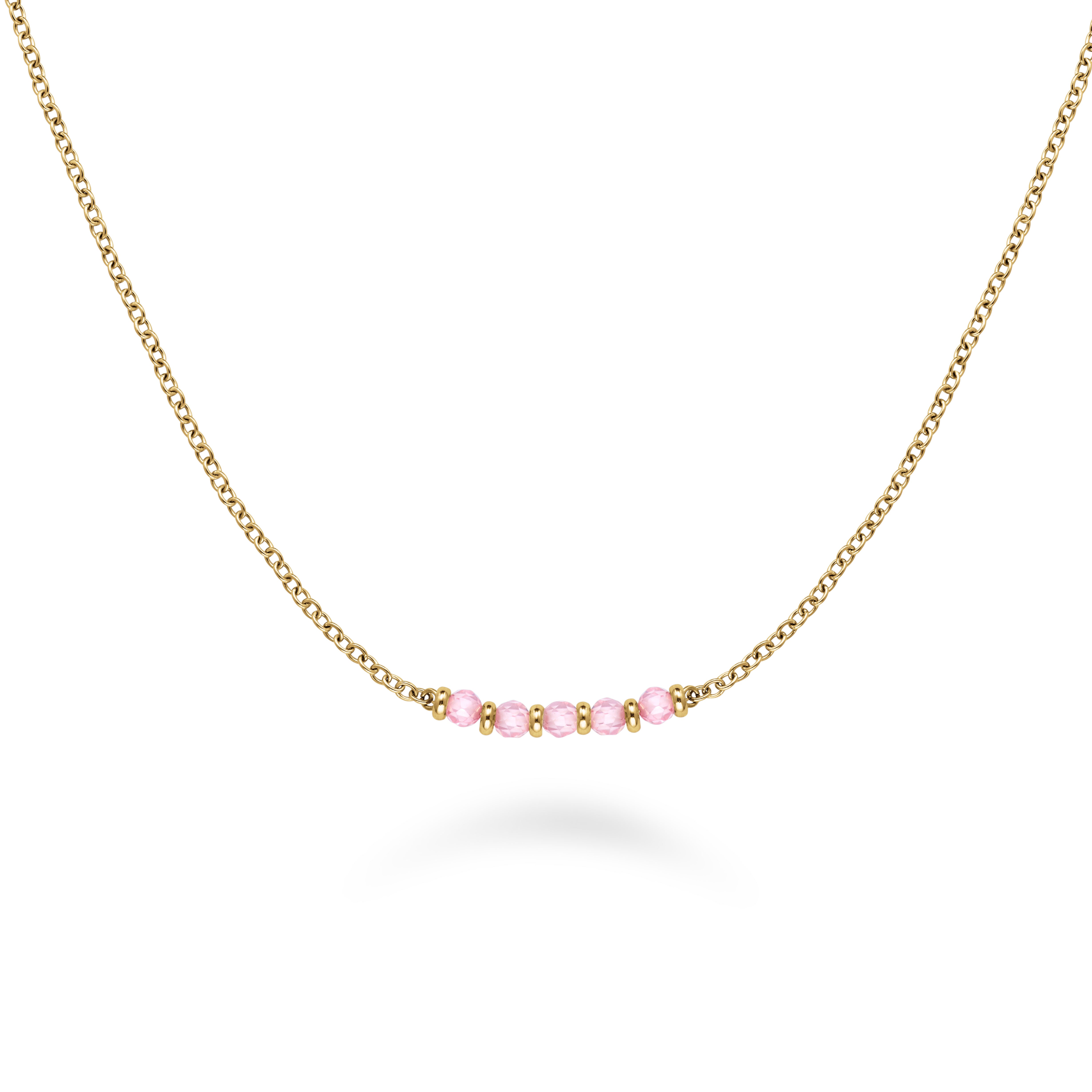 Rosefield Pink 5 Row Stone Necklace JNPRG-J811