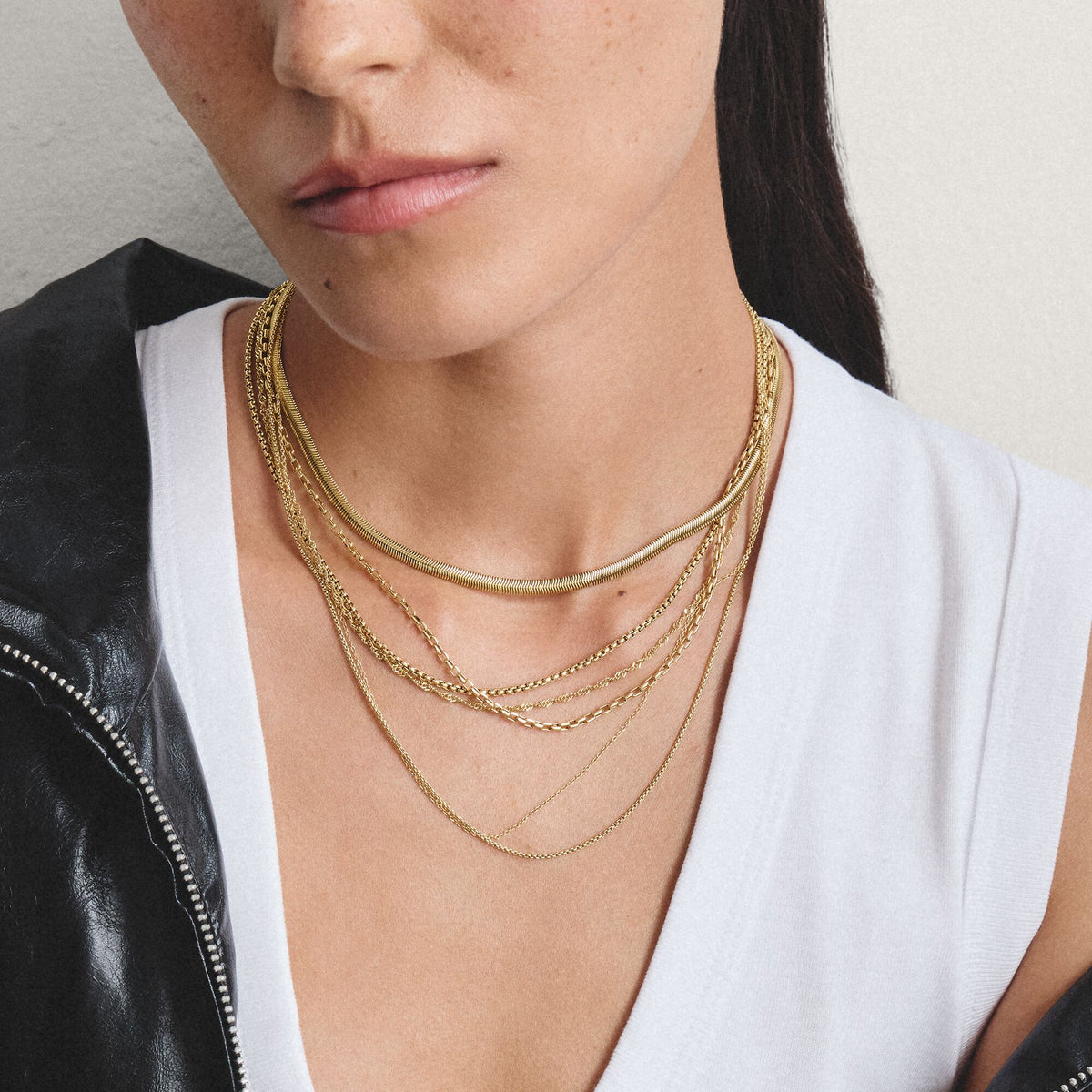 Thomas Sabo Gold-Tone Stainless Steel Singapore Chain Necklace 1.7mm TKE2284SY45 TKE2284SY45 view 4