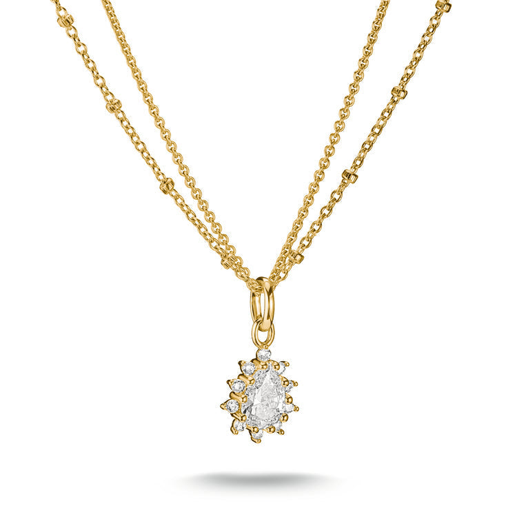 Thomas Sabo Double chain with zirconia in teardrop shape