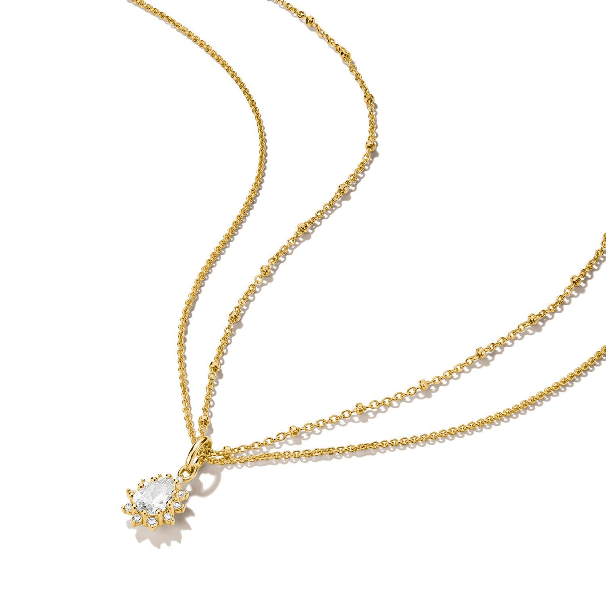 Thomas Sabo Double chain with zirconia in teardrop shape