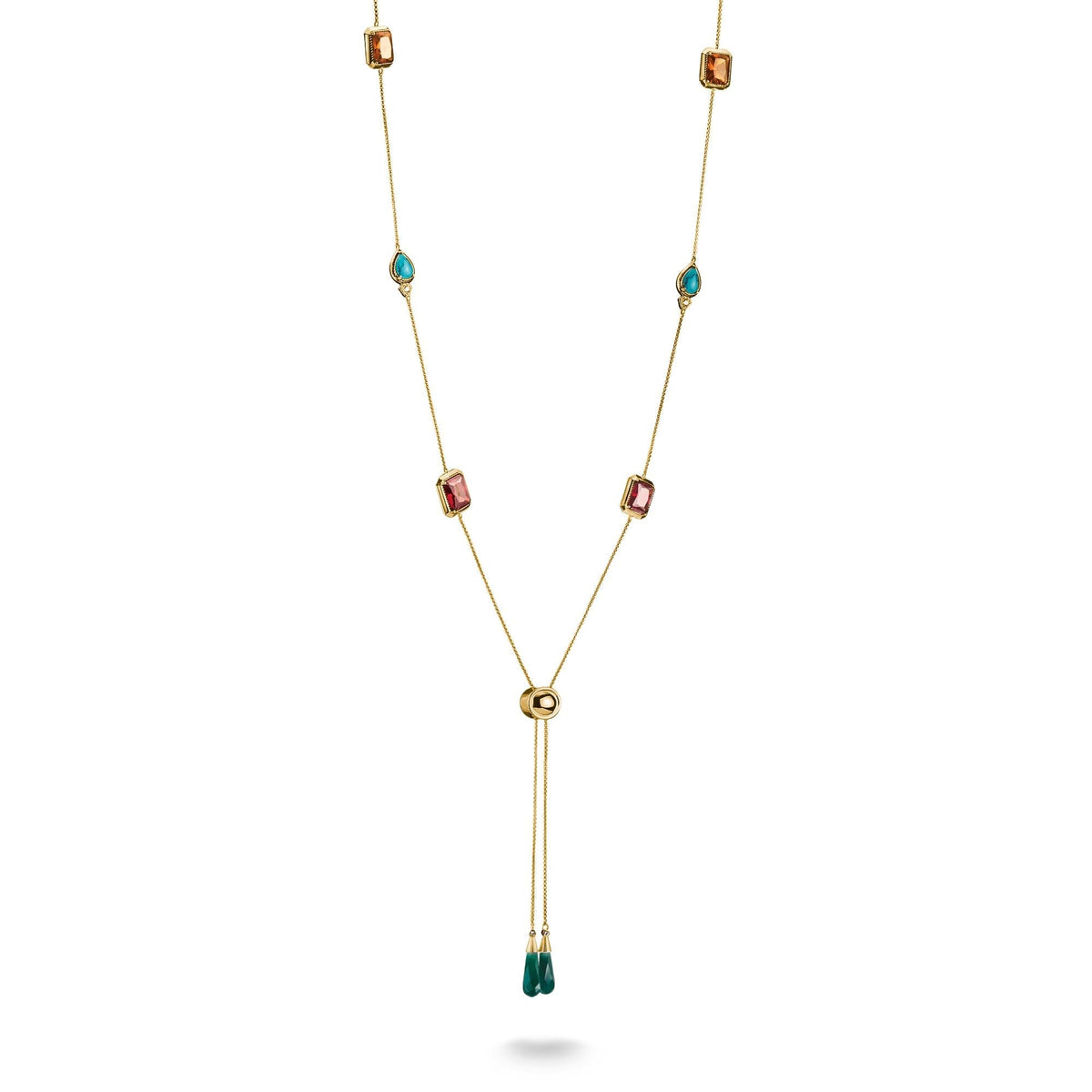 Thomas Sabo Y Necklace with Multi-coloured Stones