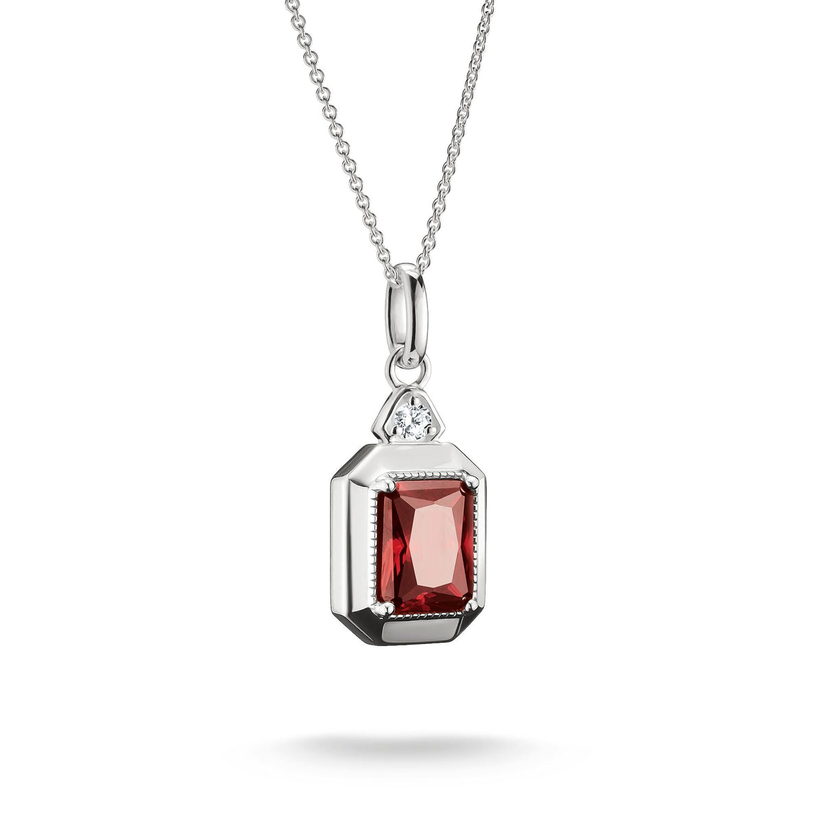 Thomas Sabo Necklace with Red Octagon Zirconia Pendant