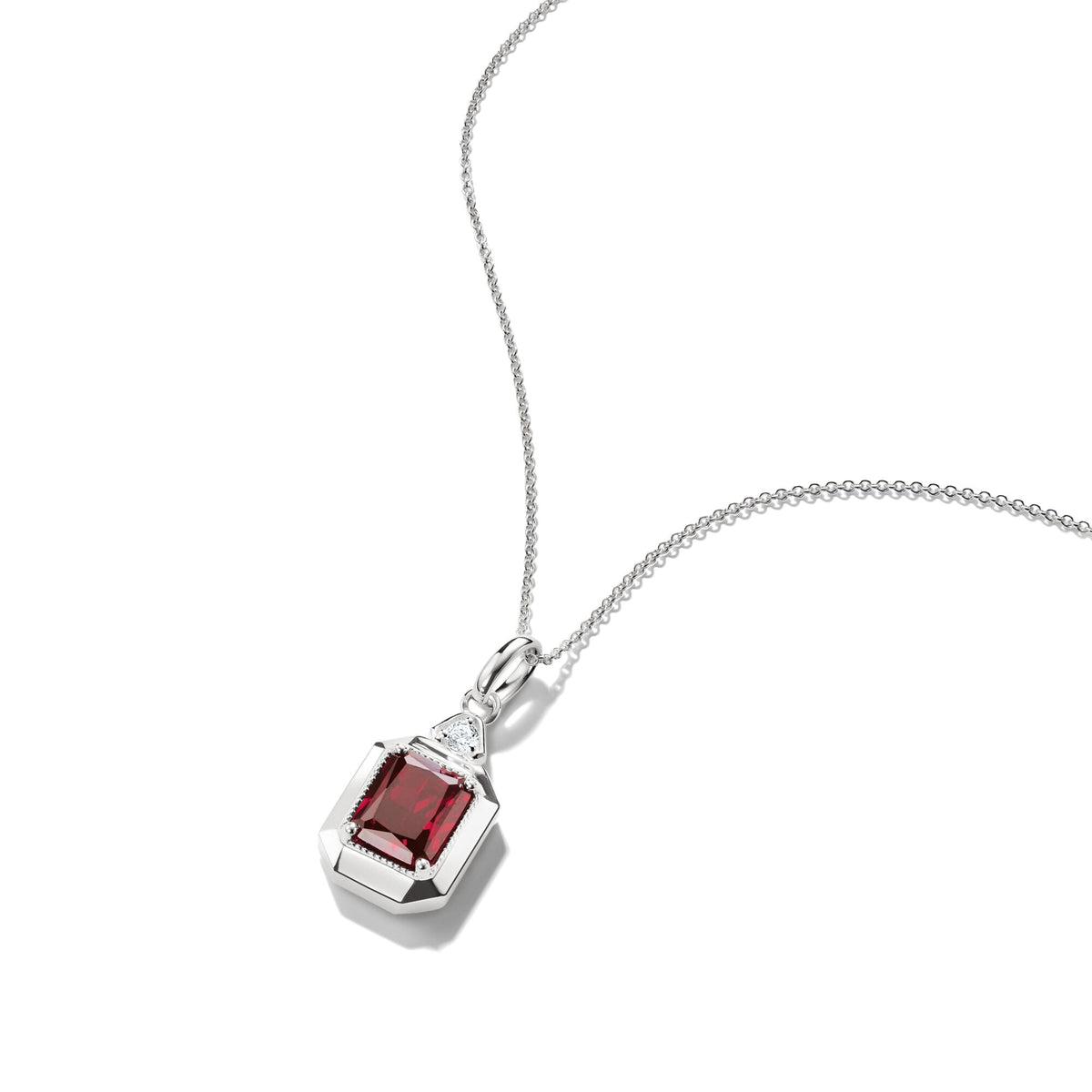 Thomas Sabo Necklace with Red Octagon Zirconia Pendant