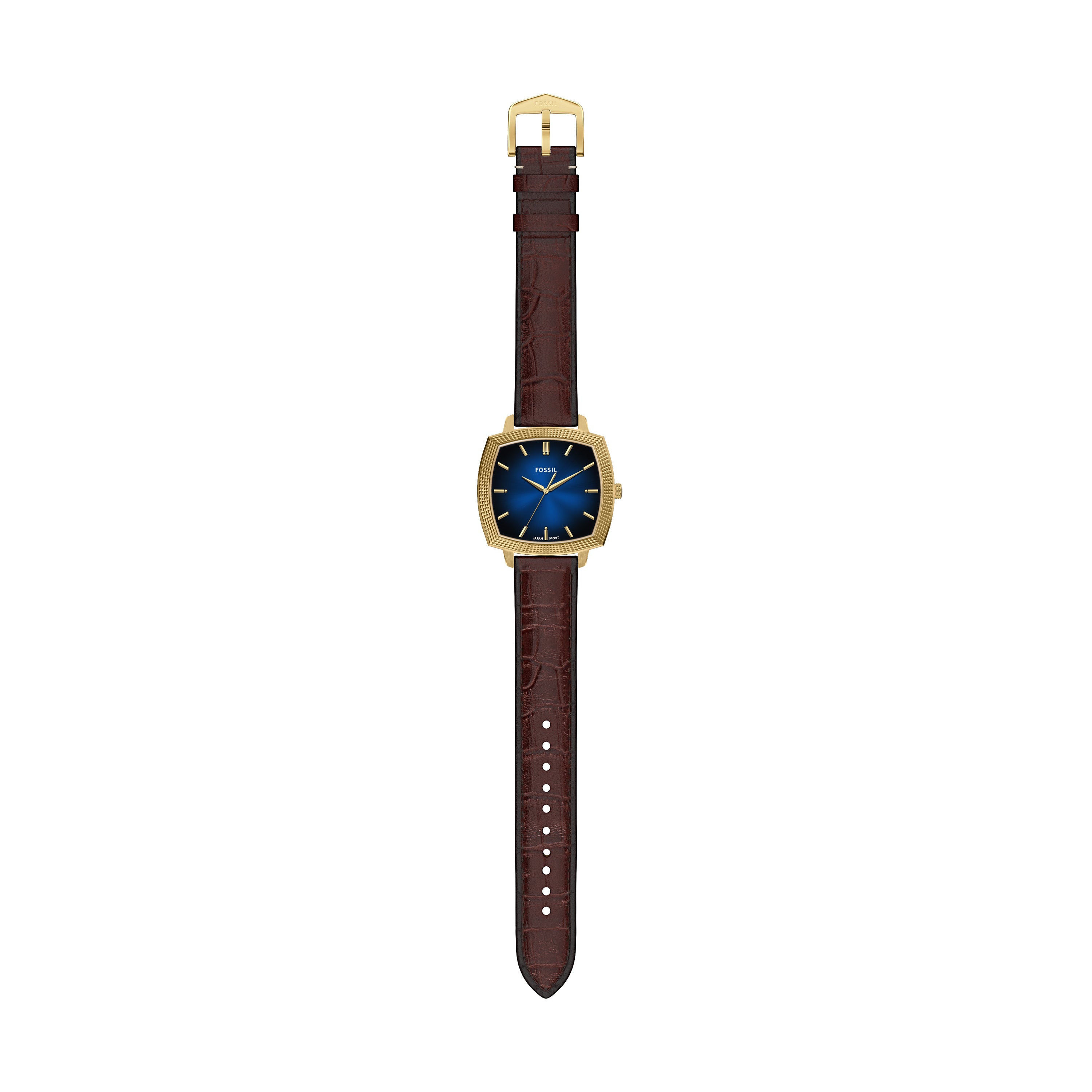 Fossil Machine Luxe Blue Dial Brown Leather Strap Watch LE1215