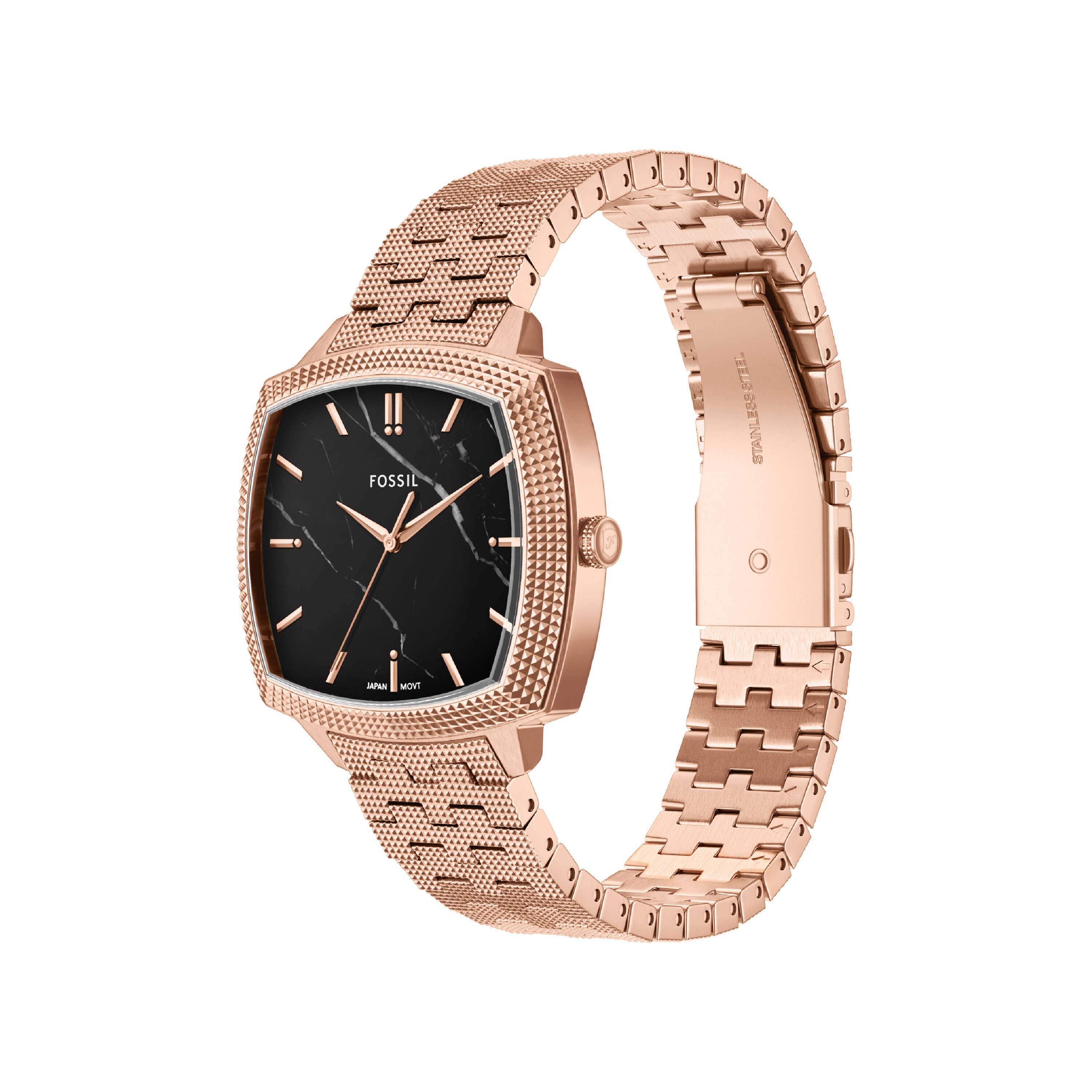 Fossil Machine Luxe Black Dial Rose Gold Stainless Steel Watch LE1226