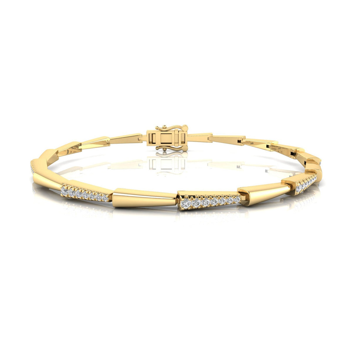 22K Gold Vermeil 0.50ct Lab Grown Diamond Bracelet 17.8cm LGBT-2818-Y