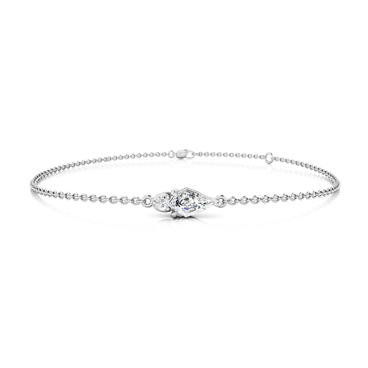 0.30ct Pear Lab Grown Diamond Asterly Bracelet in 9K White Gold
