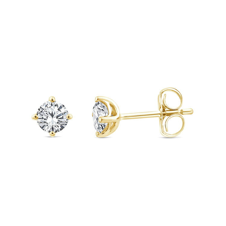 0.75ct Lab Grown Diamond Earrings in 9K Yellow Gold