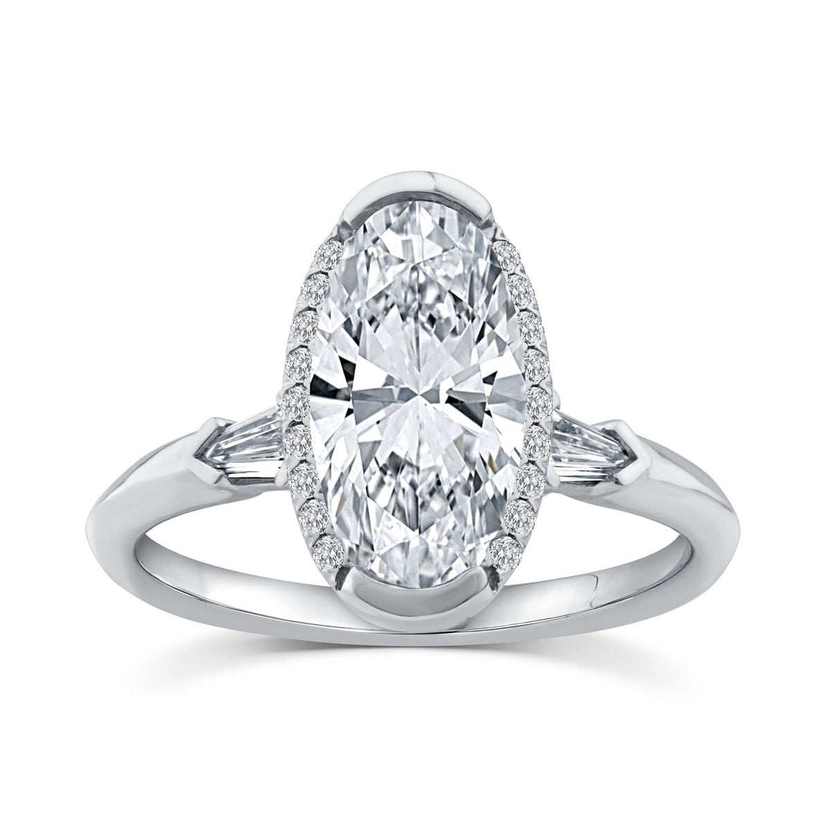 2.25ct Elongated Oval Lab Grown Diamond Ring in Platinum