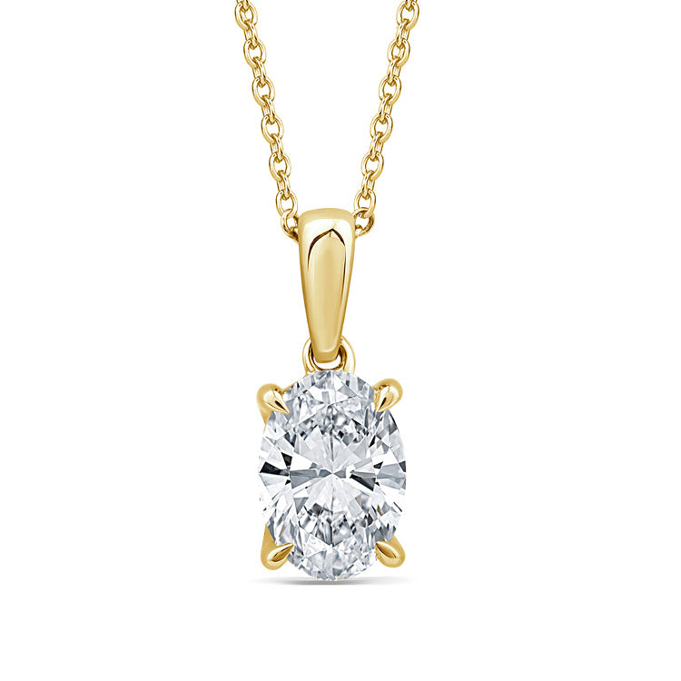 2.00ct Lab Grown Diamond Necklace in 9K Yellow Gold