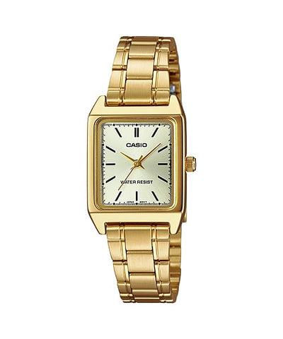 Casio Analog Champagne Dial Stainless Steel Watch LTPV007G-9E