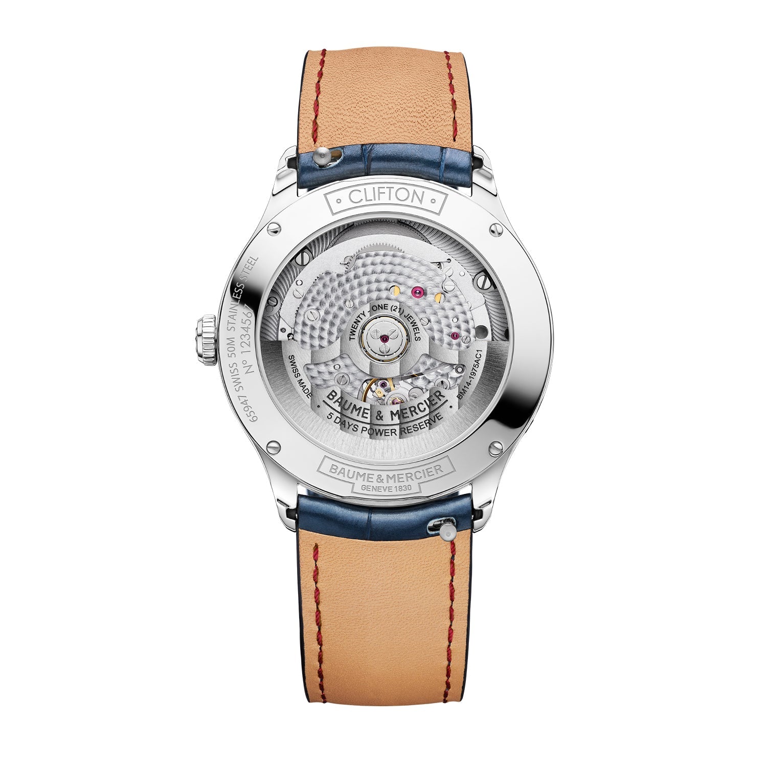 Baume Mercier Clifton Blue Dial Moon Phase Mens Swiss Watch 2024