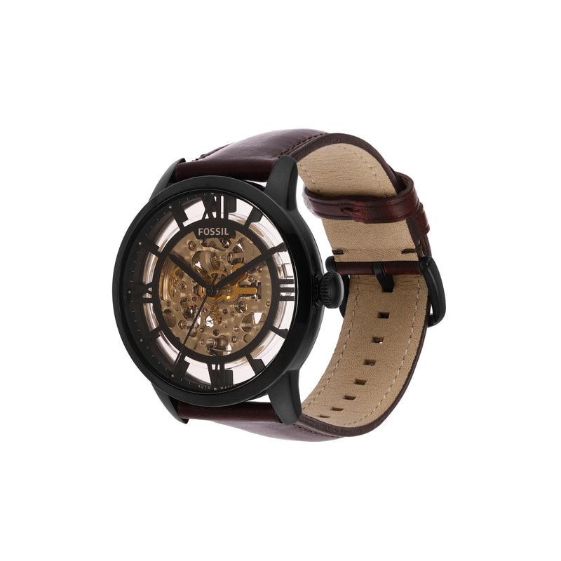 Fossil Townsman Mechanical Watch with Brown Dial and Leather Strap ME3098