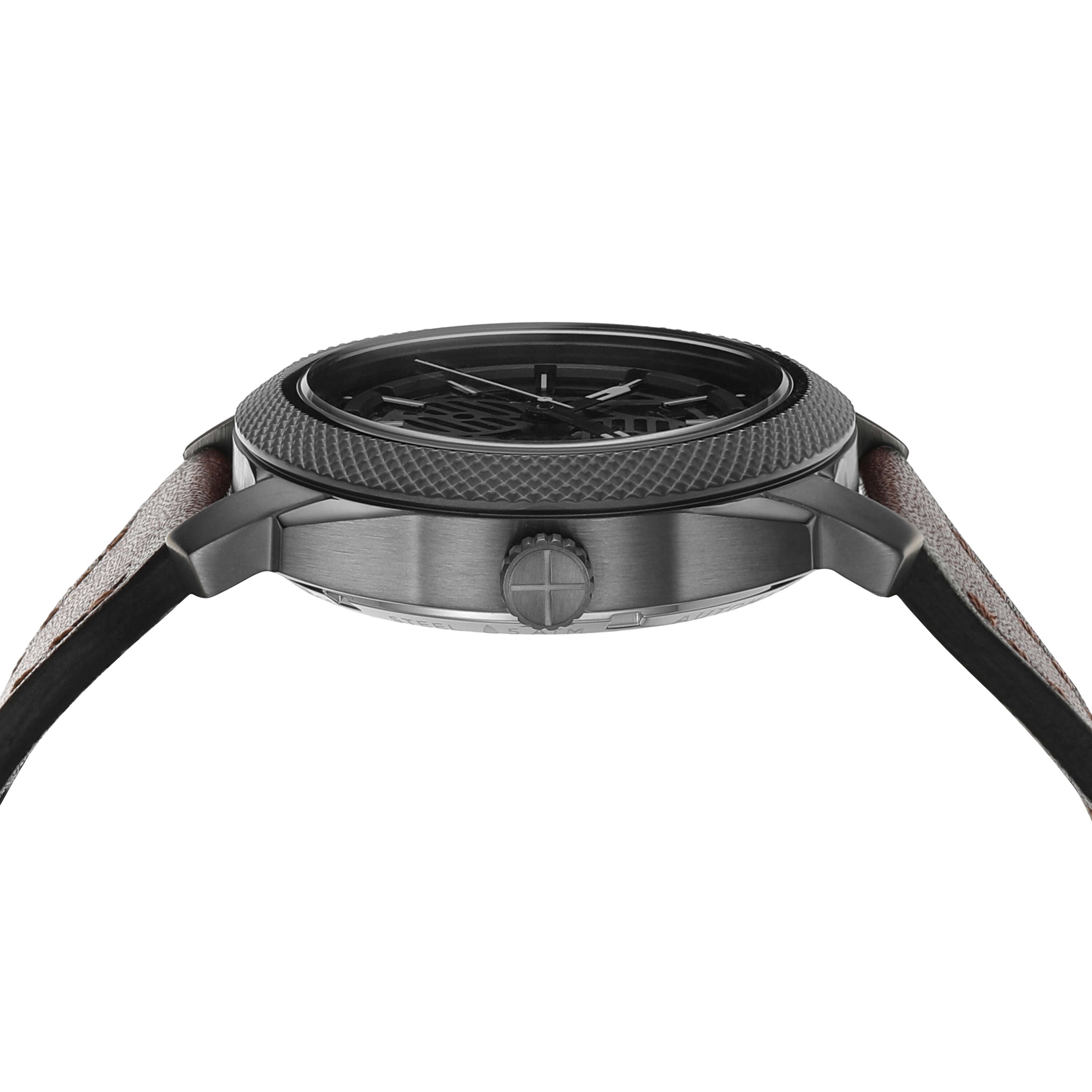 Fossil Machine Gray Dial Brown Leather Watch ME3254