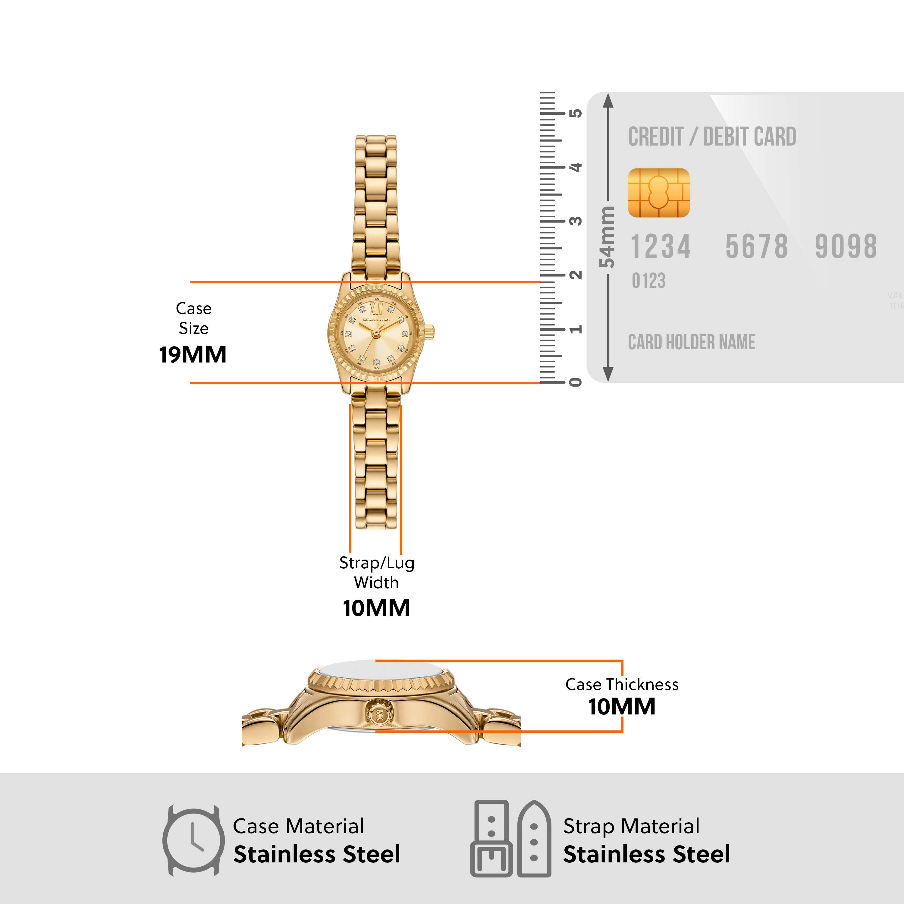 Michael Kors Lexington Gold Dial Stainless Steel Watch MK4862