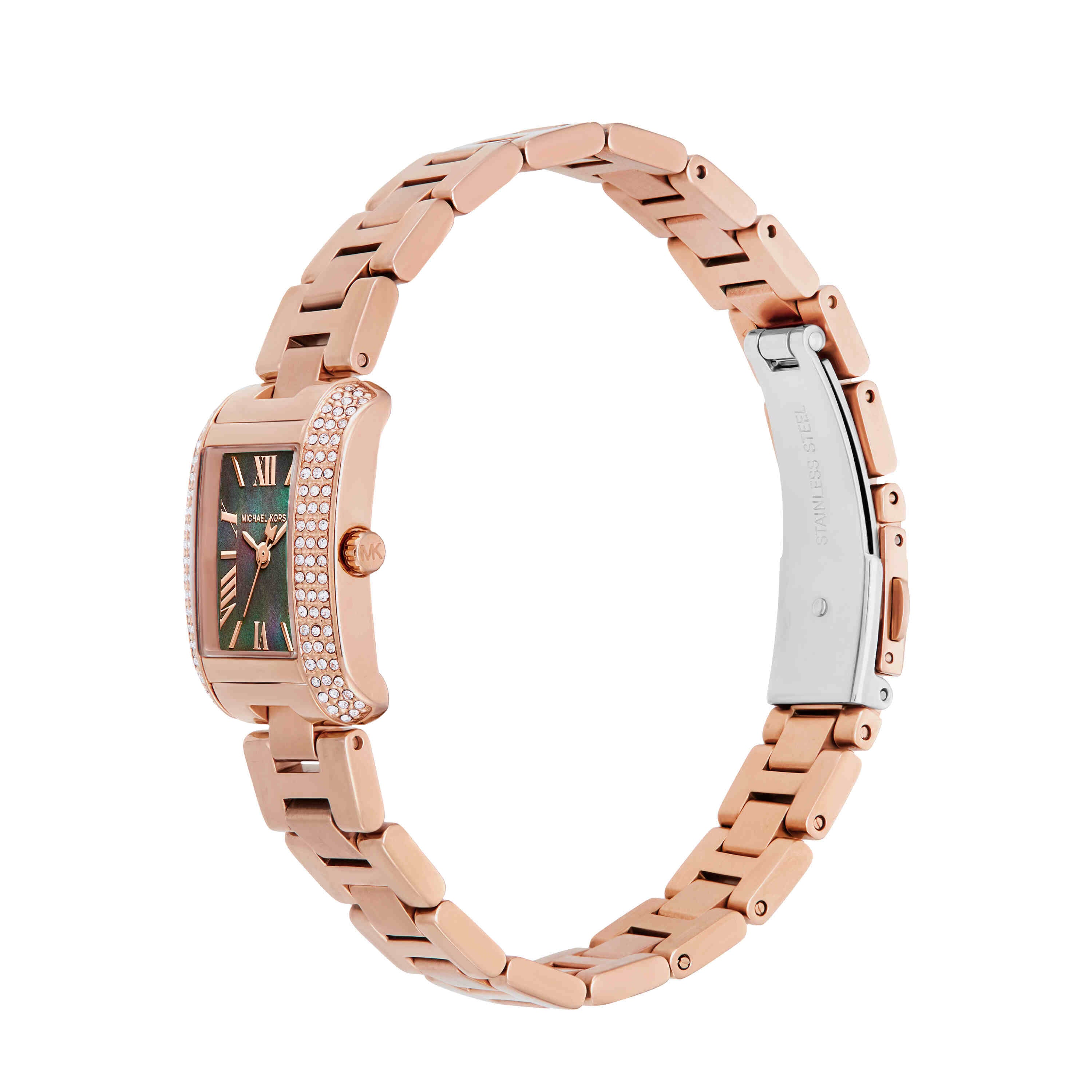 Michael Kors Emery Mother of Pearl Dial Rose Gold Stainless Steel Watch MK4868